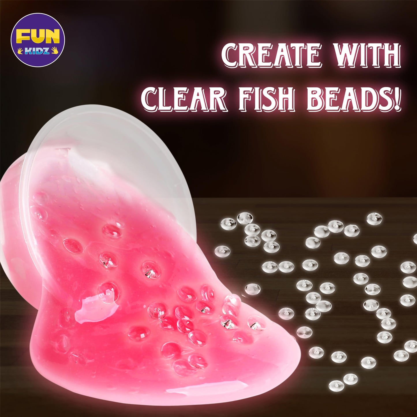 FUN KIDZ Glow in the Dark Slime Kit – 1040 ml, 8 Neon Colors, Soft Non-Sticky Slime for Kids 6+
