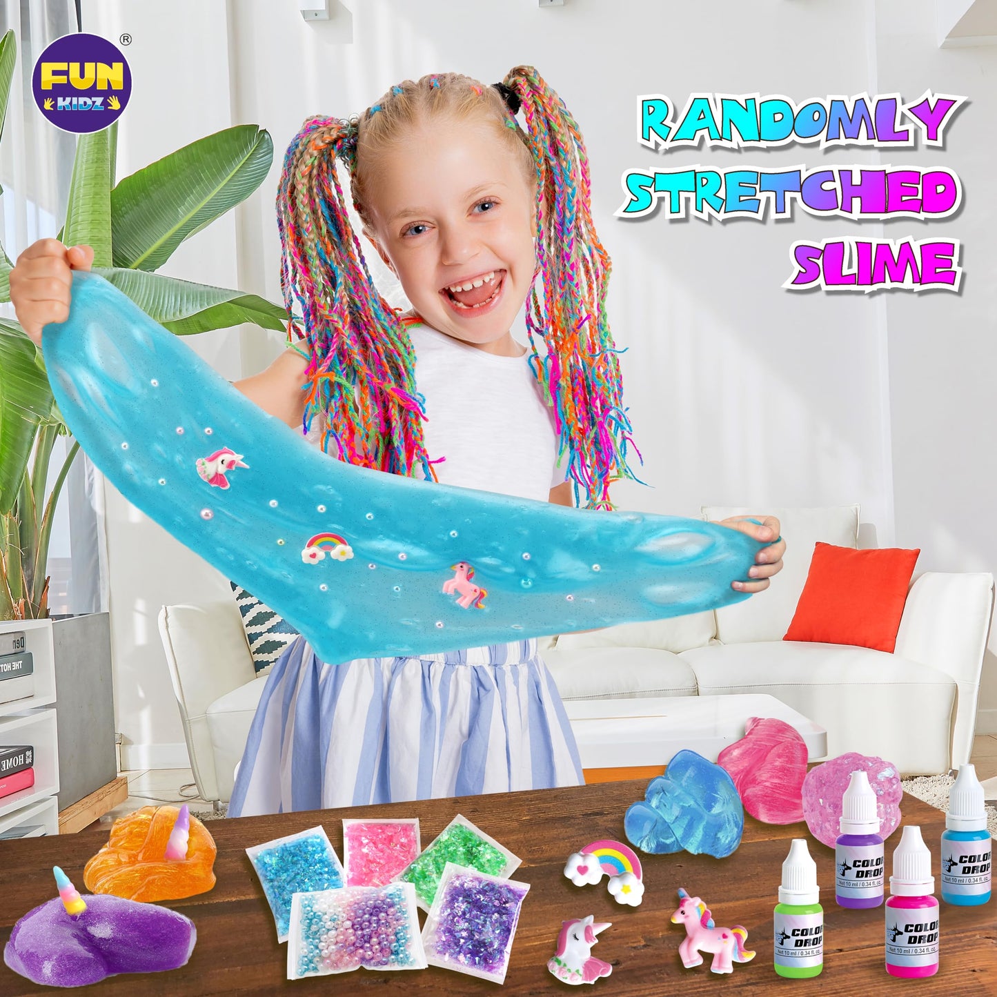 FUN KIDZ Fluffy Unicorn Slime Kit for Girls | Cloud Slime Gift Ages 6+