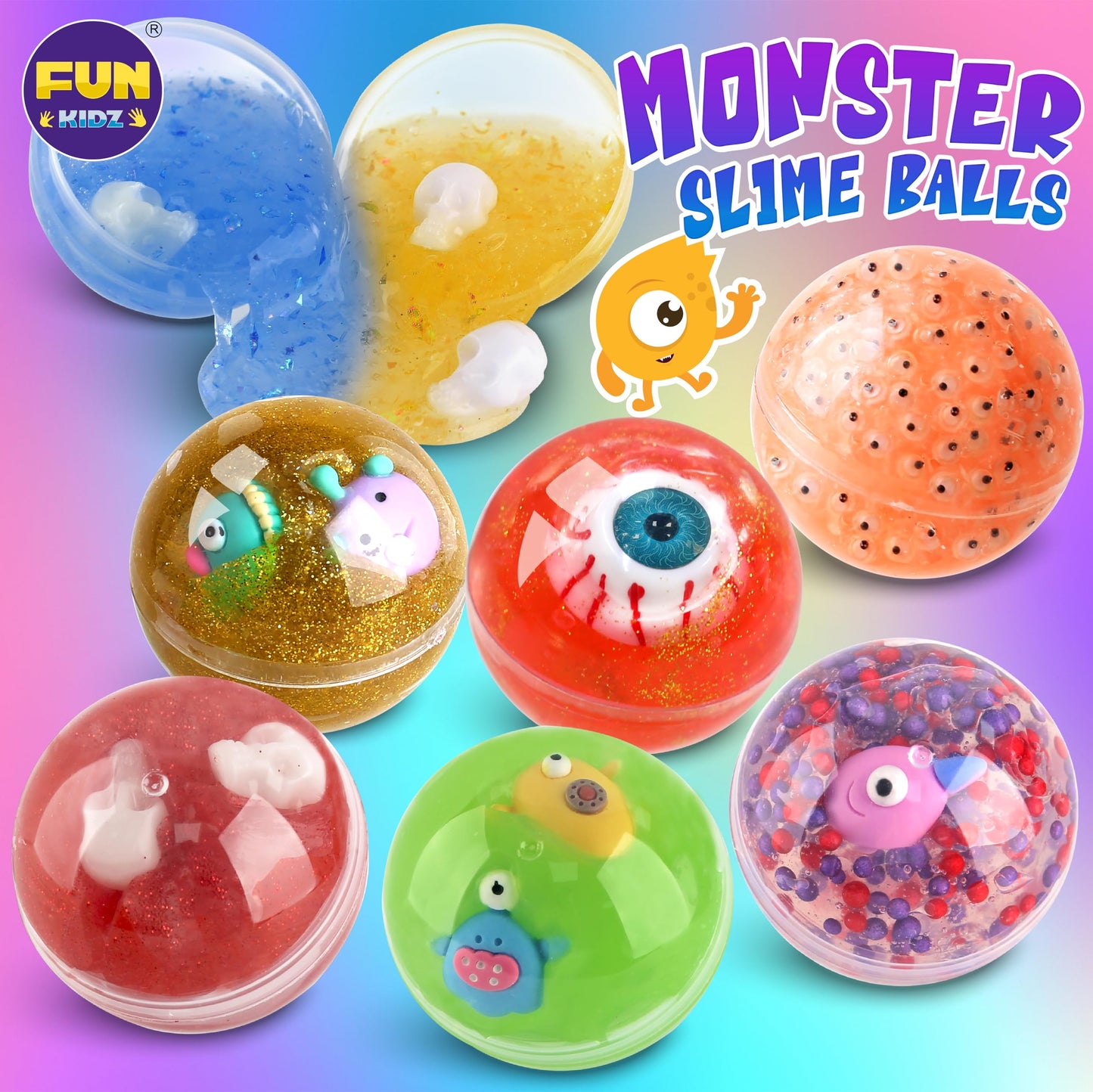 FUN KIDZ Halloween Monster Slime Kit – Glow in the Dark Slime for Girls 6-12