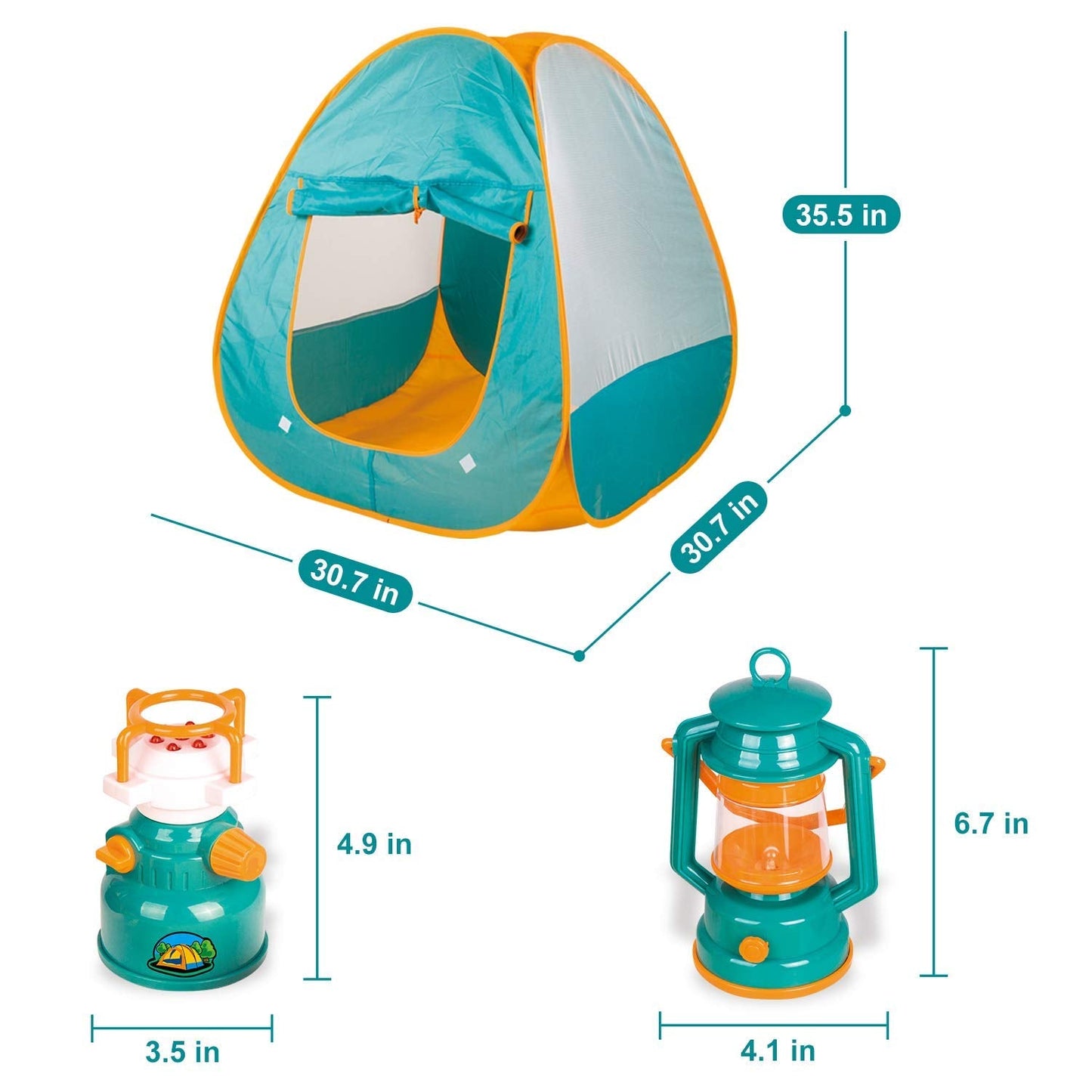 FUN LITTLE TOYS Pop Up Play Tent with Camping Gear & Tools Set