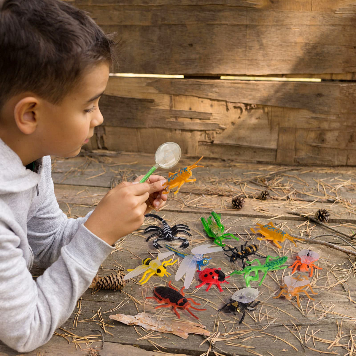 FUN LITTLE TOYS Kids Camping Set with Pop-Up Tent, Battery Lantern & Drawstring Bag