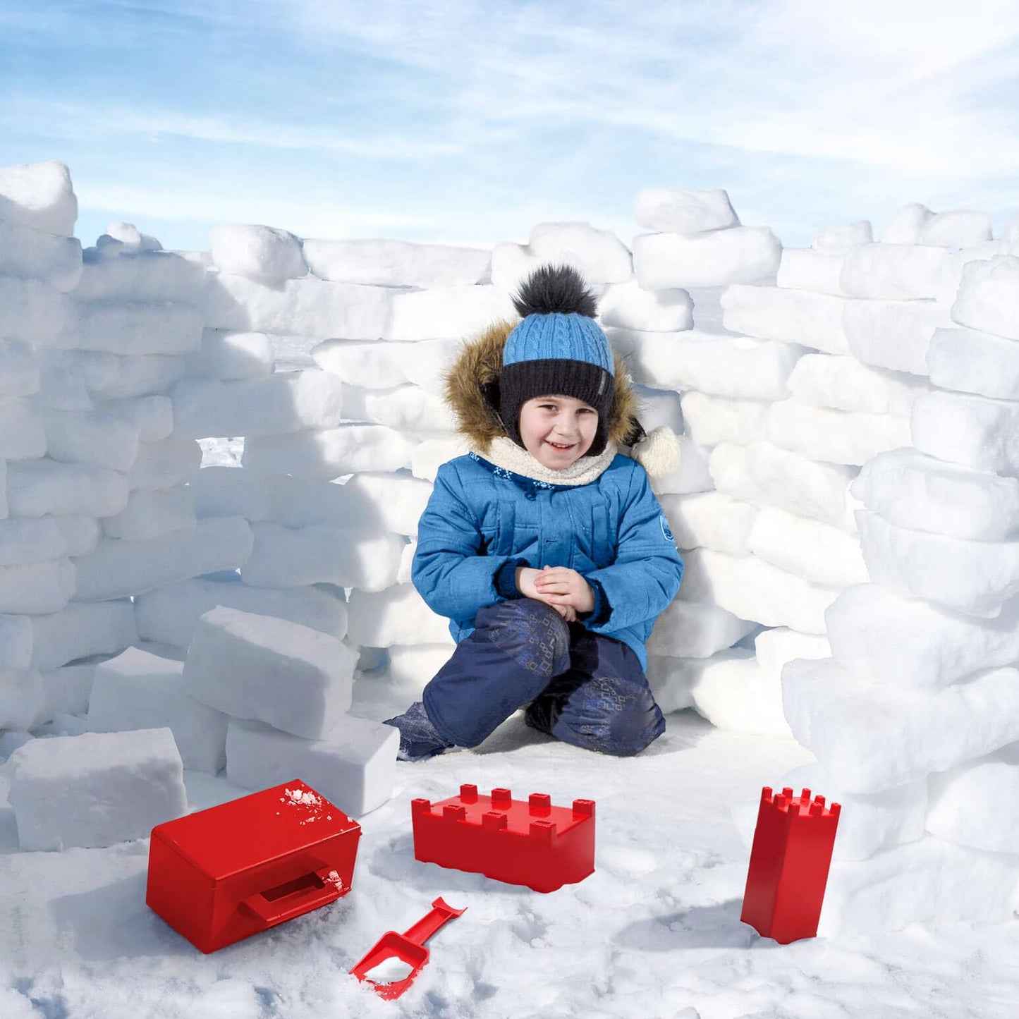 Snow Fort Building Block Kit | Beach Sand Toys and Castle Molds by FUN LITTLE TOYS