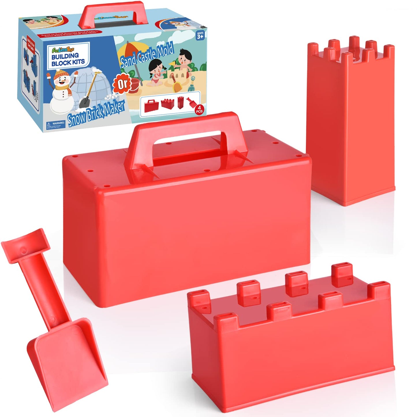 Snow Fort Building Block Kit | Beach Sand Toys and Castle Molds by FUN LITTLE TOYS