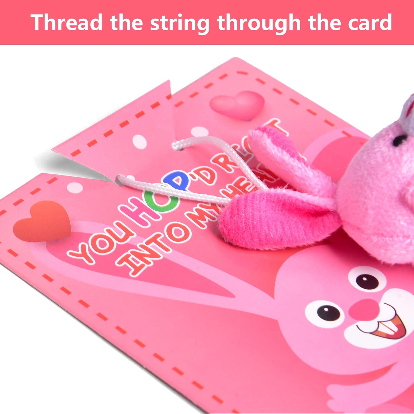 FUN LITTLE TOYS Valentine’s Day Cards for Kids – 28 Pack Mini Plush Animals with Cards
