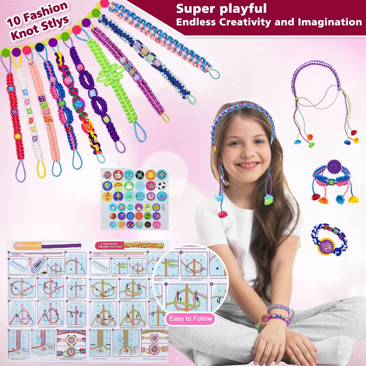 Funbud Friendship Bracelet Making Kit for Teens | DIY Crafts for Girls 6-12