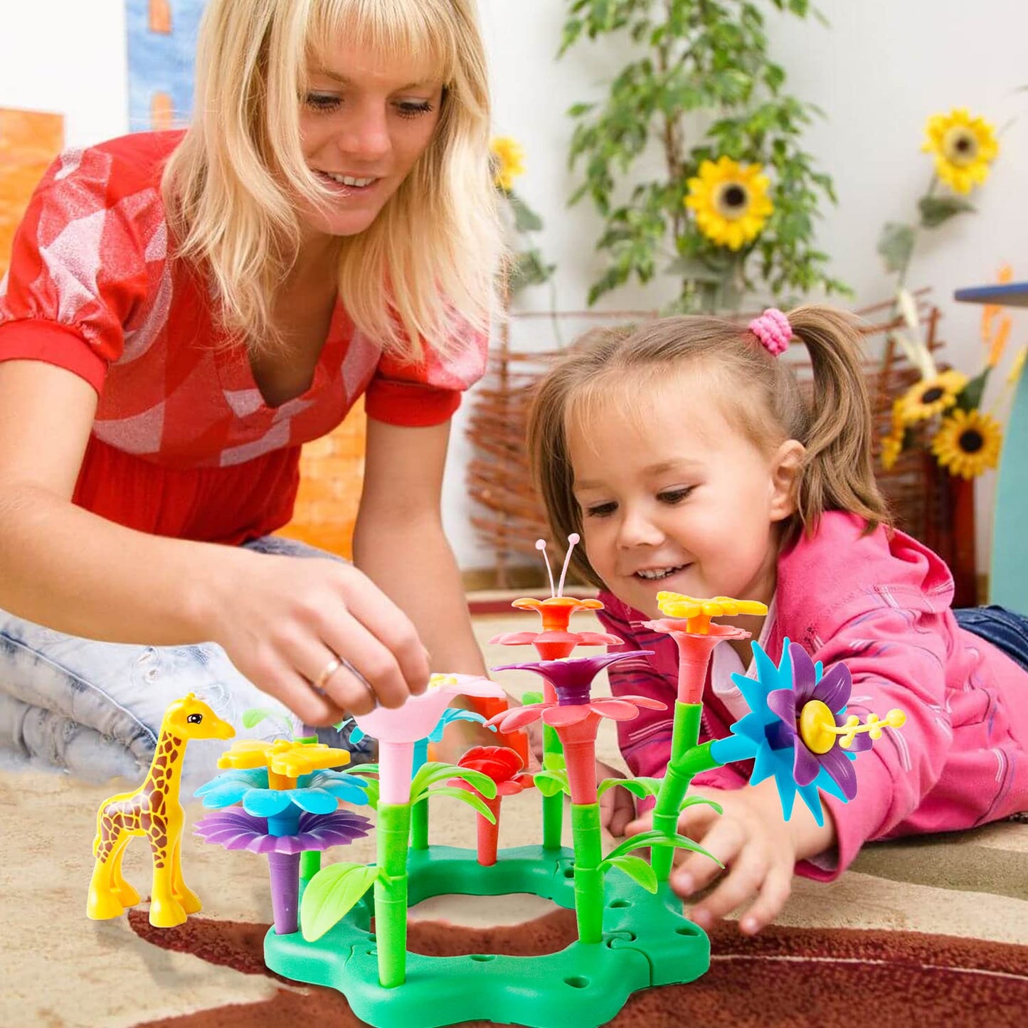 Funbud Flower Garden Building Toys for Girls Aged 3-6 | STEM Preschool Floral Garden Toy Set