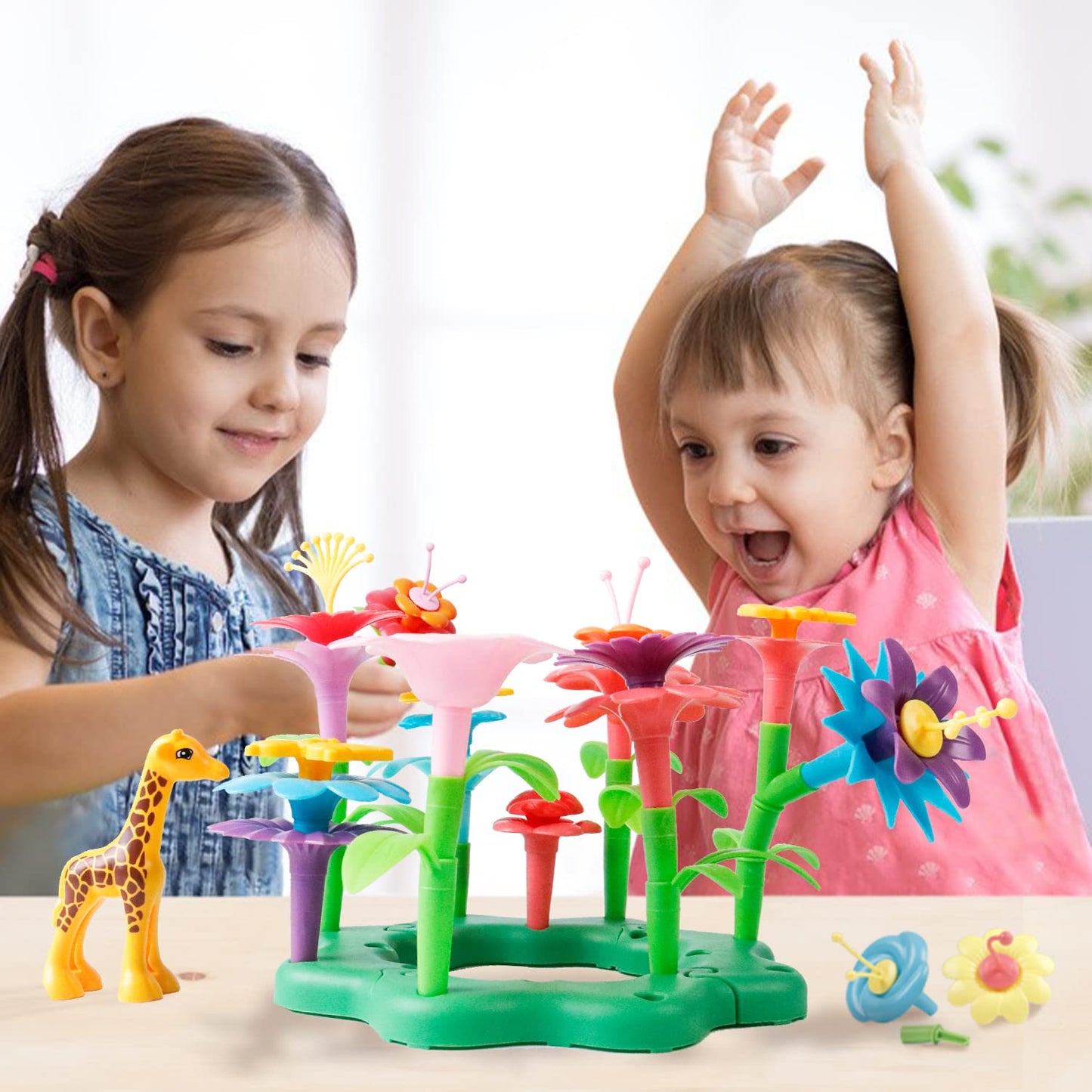 Funbud Flower Garden Building Toys for Girls Aged 3-6 | STEM Preschool Floral Garden Toy Set
