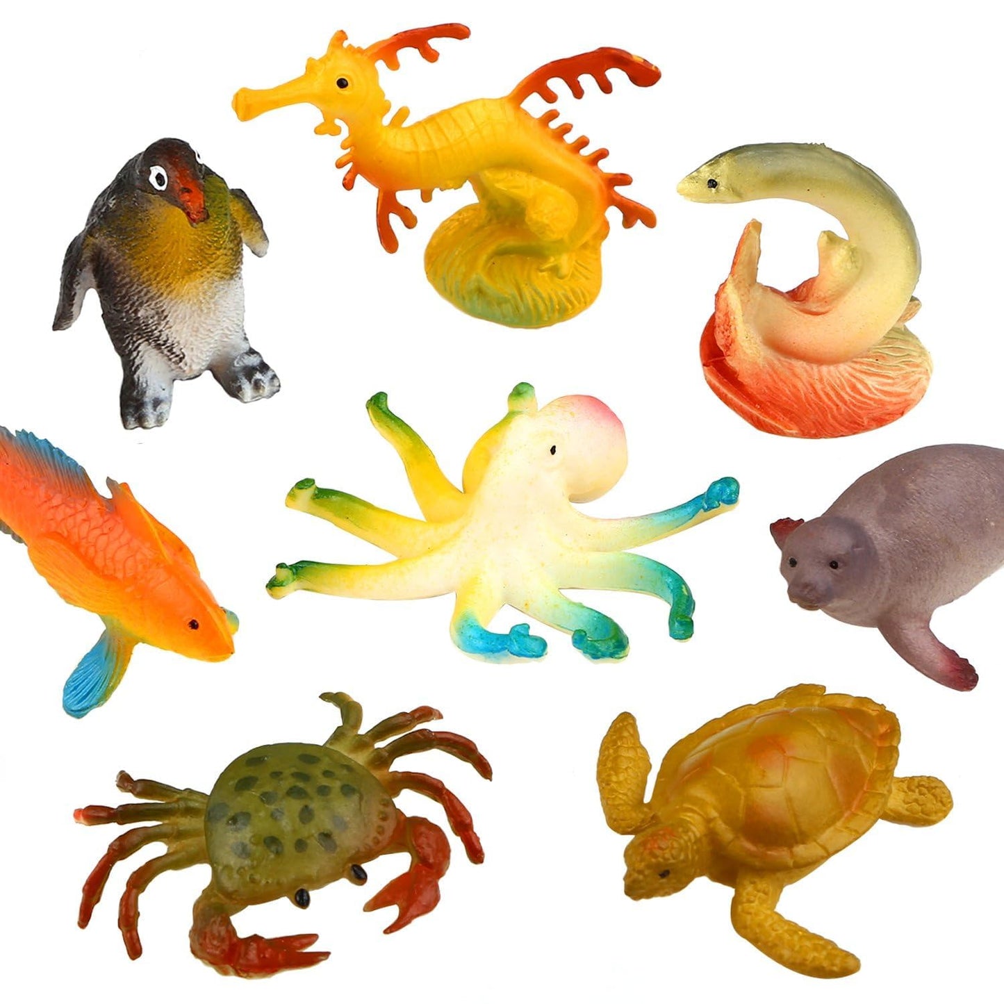 Funcorn Toys Ocean Sea Animal 52-Pack Mini Vinyl Figures for Bath & Party