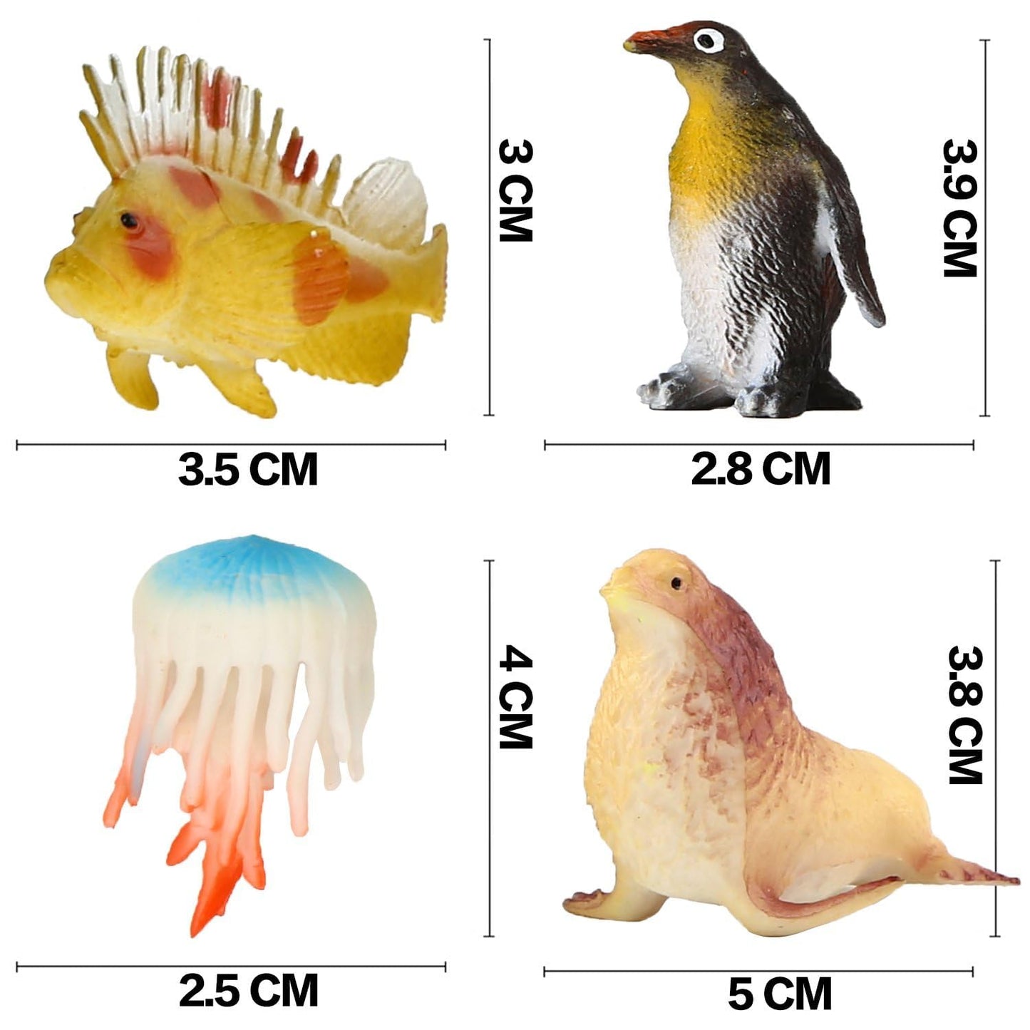 Funcorn Toys Ocean Sea Animal 52-Pack Mini Vinyl Figures for Bath & Party
