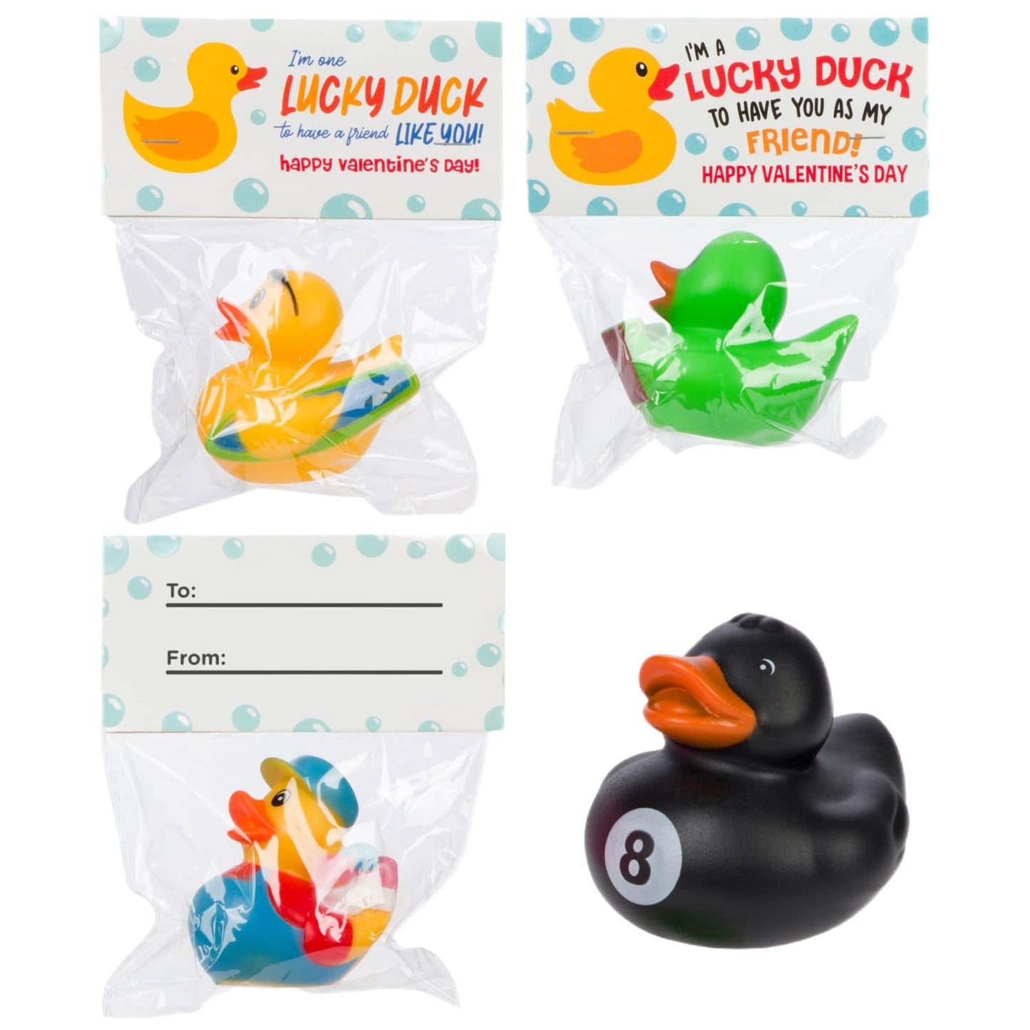Funeta 30-Exchange-Ready Rubber Ducks & Valentine Cards for Classrooms