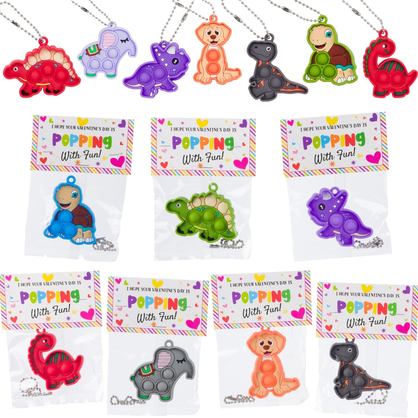 Funeta 30-Pack Animal Valentine Pop Its for Kids – Classroom Cards