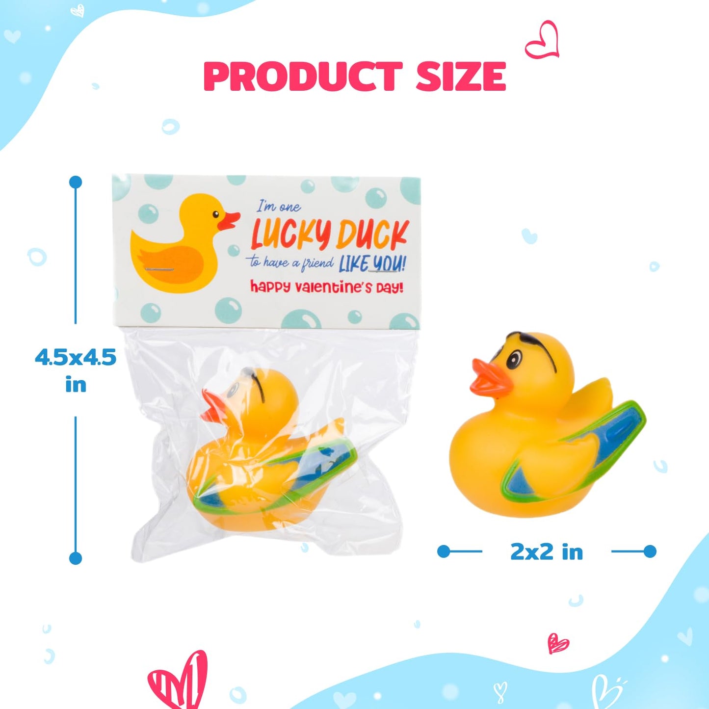 Funeta 30-Exchange-Ready Rubber Ducks & Valentine Cards for Classrooms