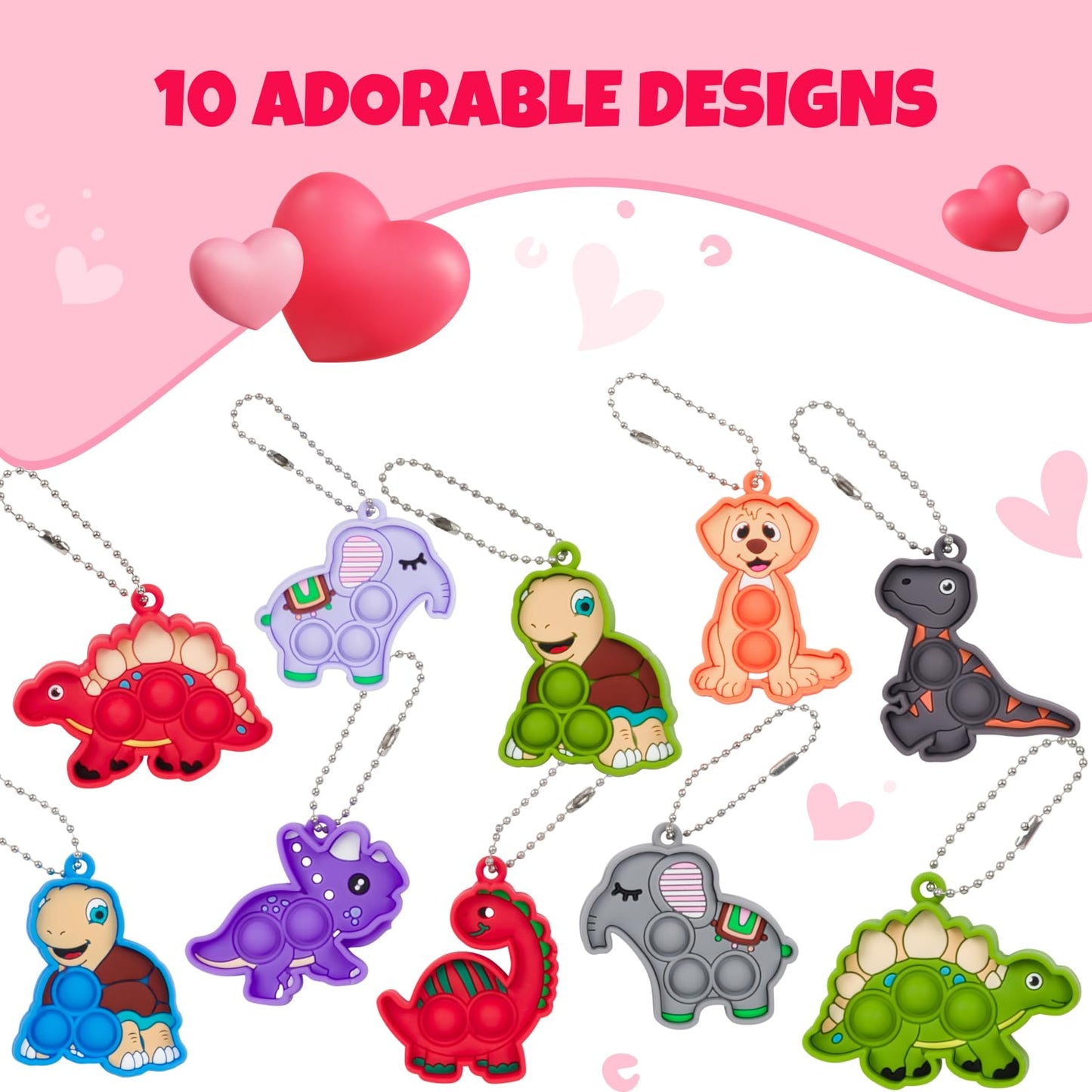 Funeta 30-Pack Animal Valentine Pop Its for Kids – Classroom Cards