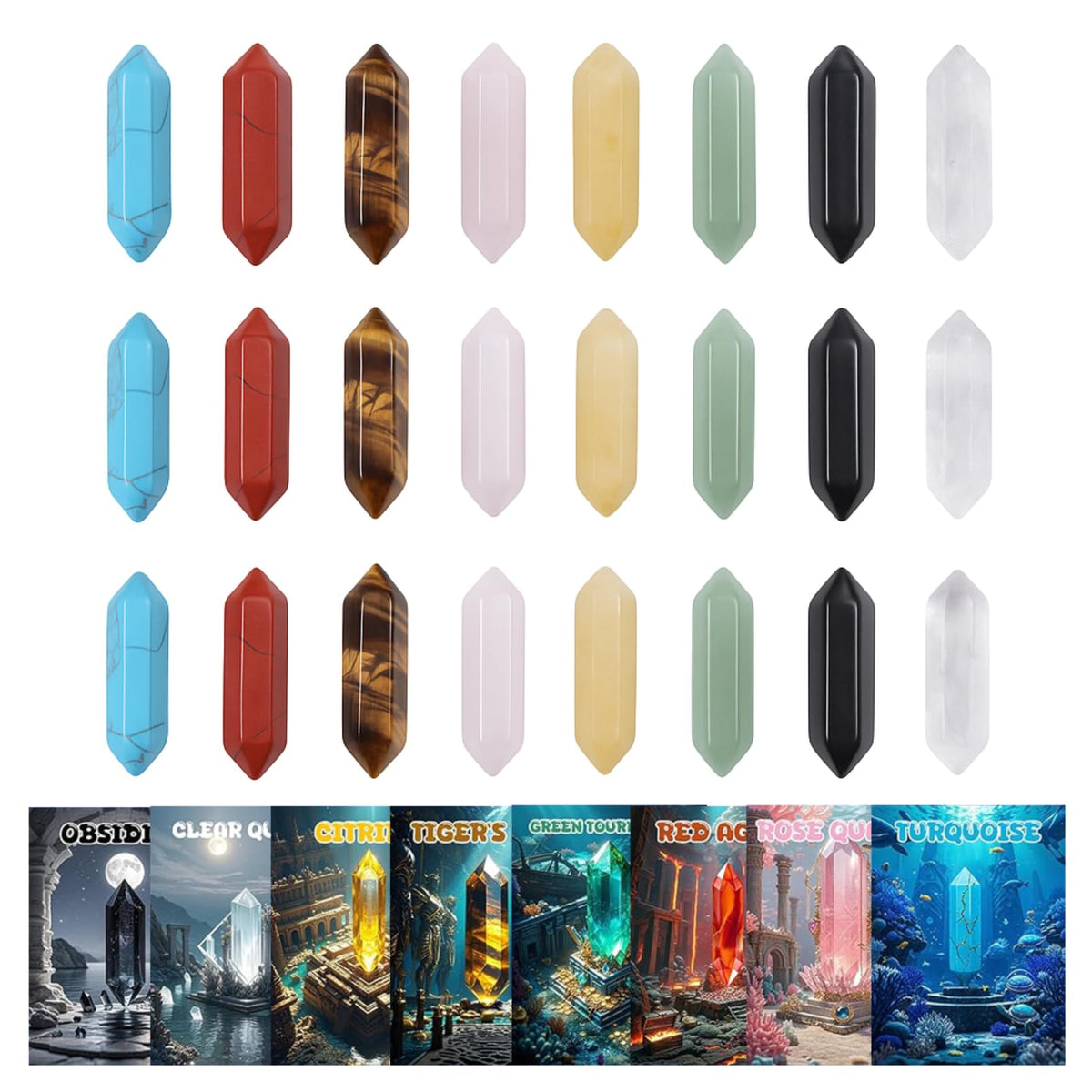 Funewest Valentines Day Crystal Cards for Kids — 24-Pack Atlantis-Inspired