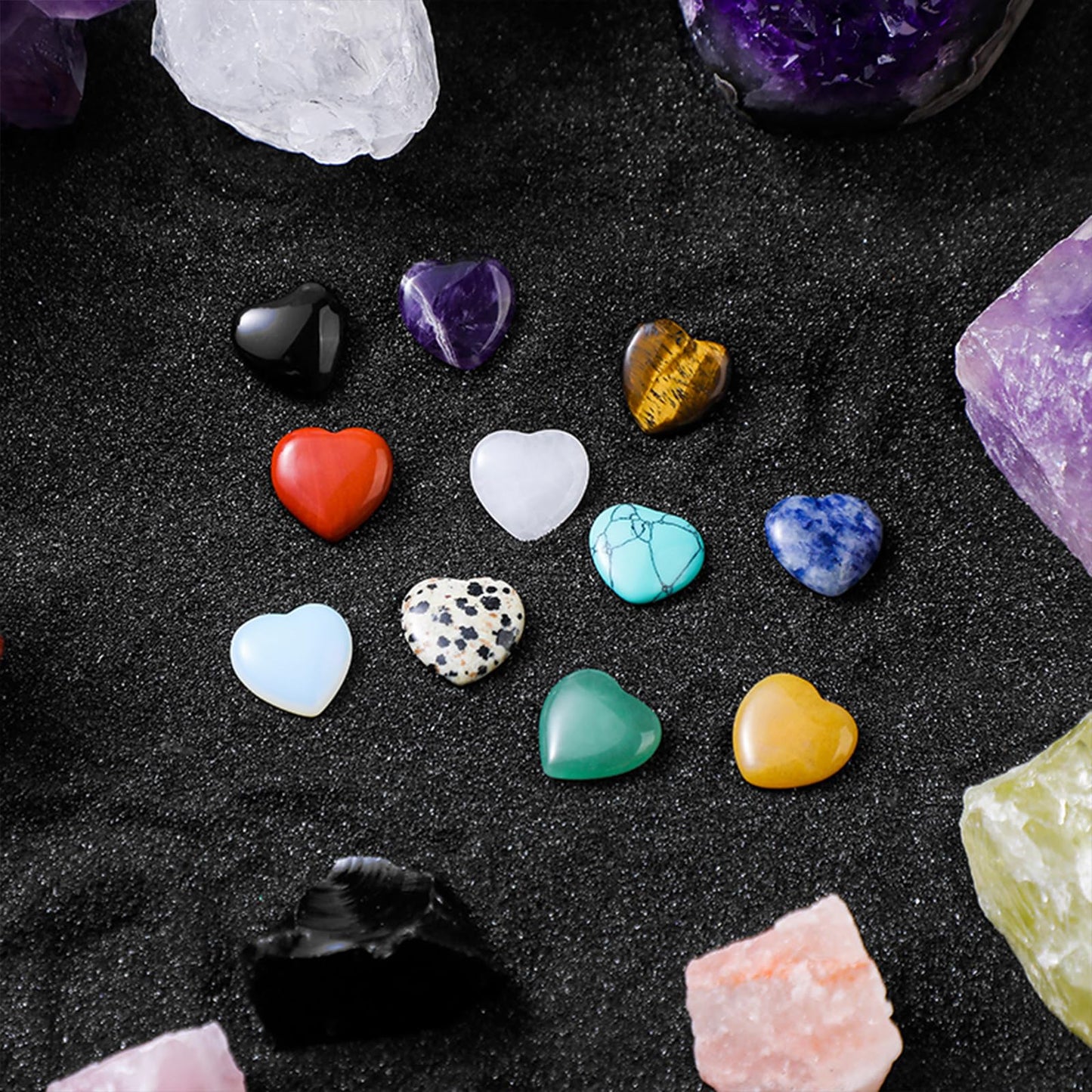 Funewest 28-Pack Crystal Valentine Gifts for Kids – Heart Gemstones with Cards