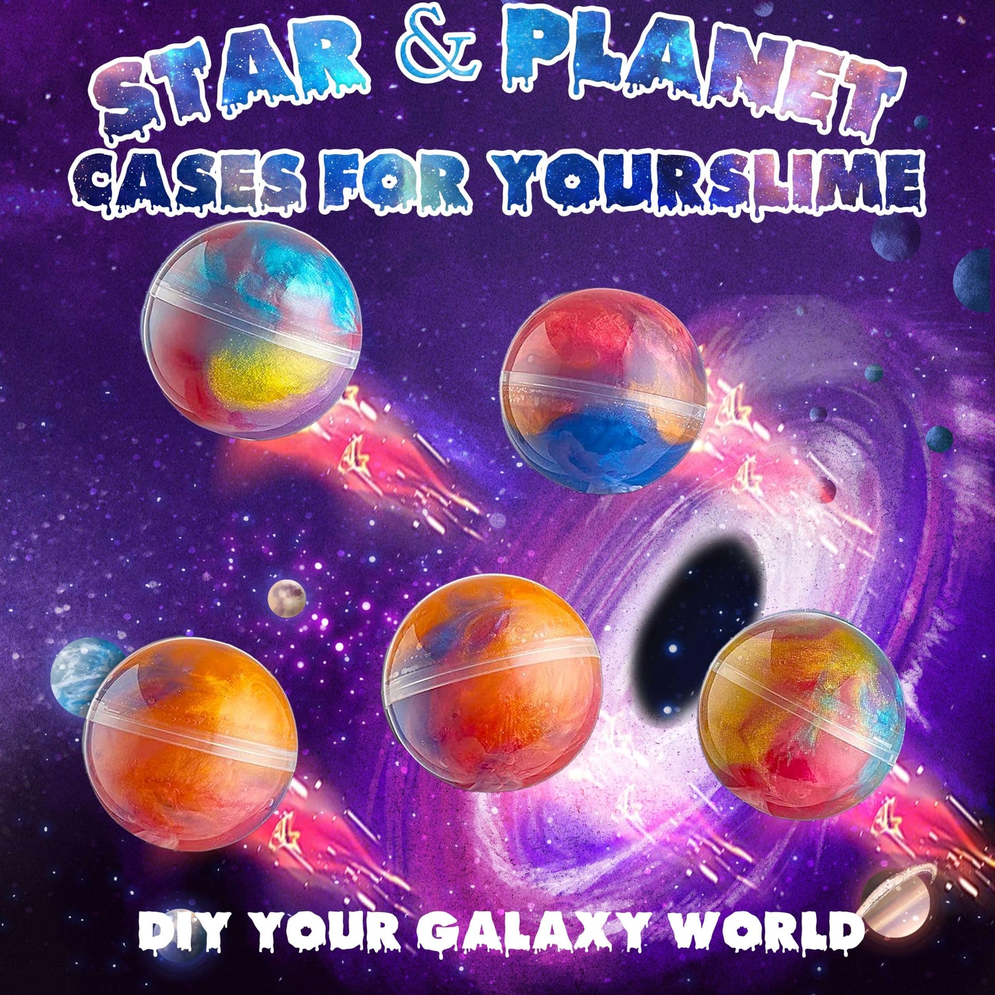 Funewest Slime Kit for Kids — Galaxy Glow Slime with Glitter, Beads & Charms