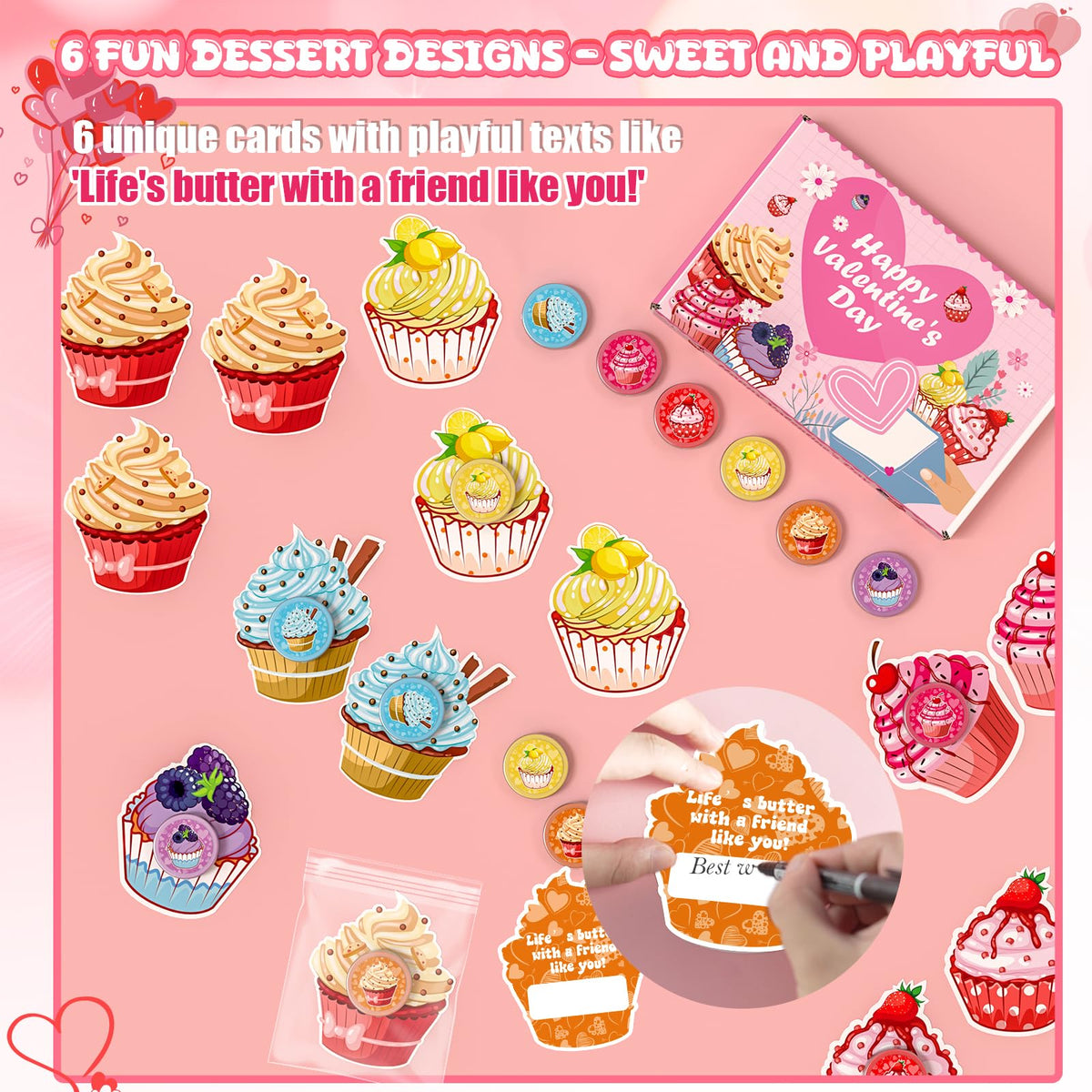 Funewest Valentines Day Gifts for Kids — Butter Slime with Cards (24-Pack)