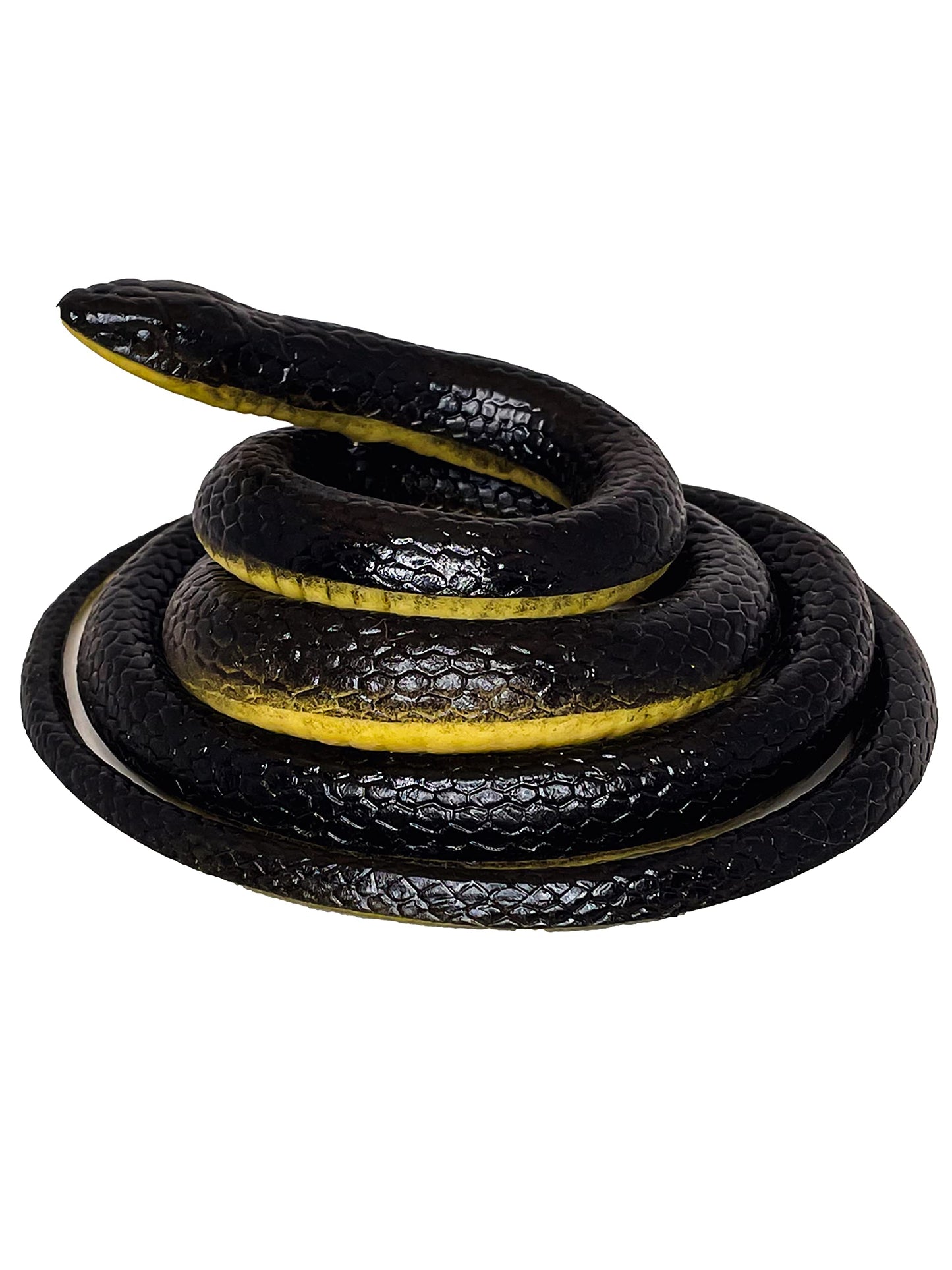 FunFamz The Original Realistic Rubber Snake Toy – Large Black Fake Snake for Pranks