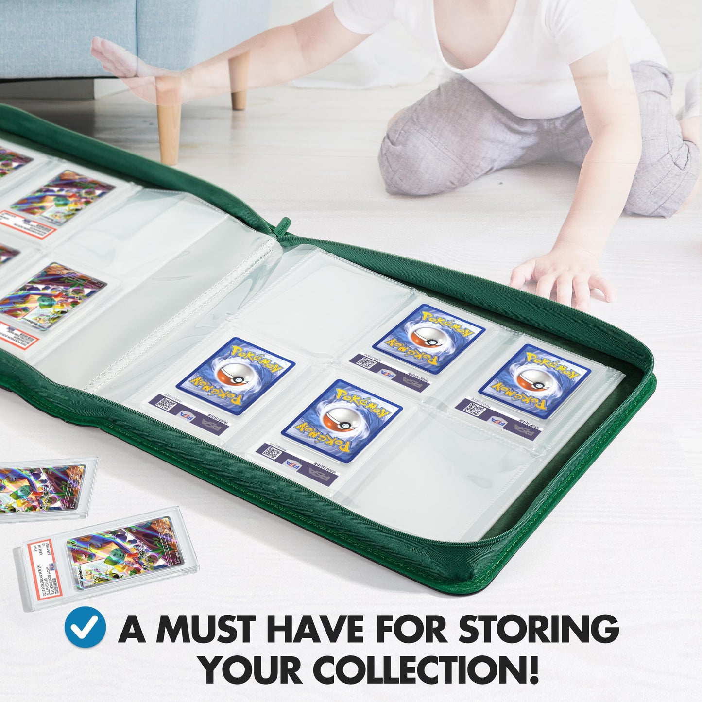 FunGuys Graded Card Binder — 60-Card, 6-Pocket Slab Holder with Zipper