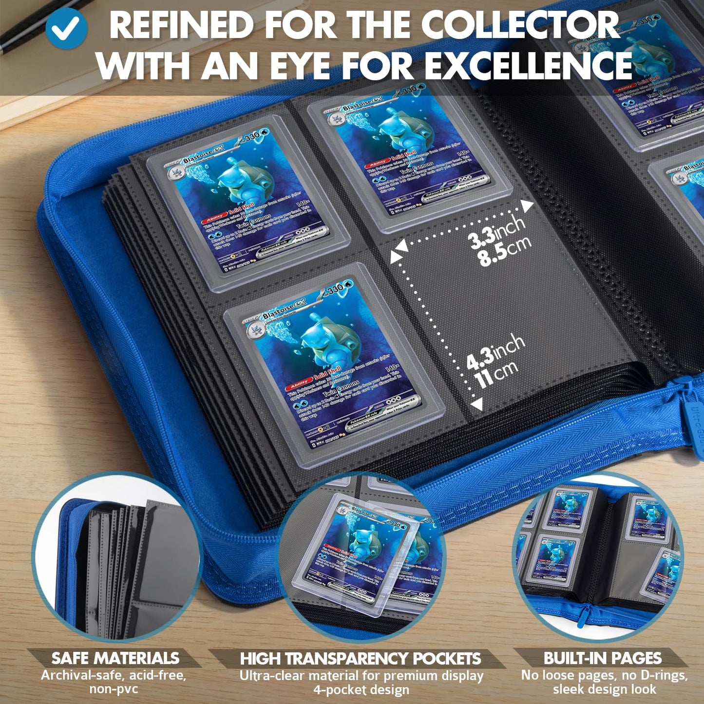 FunGuys Toploader Binder – 4-Pocket Card Binder for 128 Top Loaders | Travel-Ready Trading Card Storage