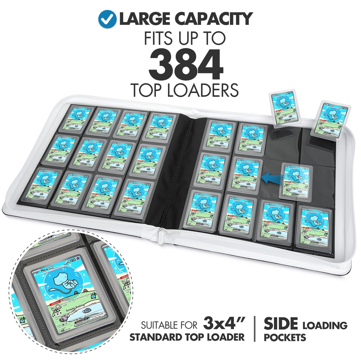 FunGuys Toploader Binder – 384-Card, 12-Pocket Trading Card Binder