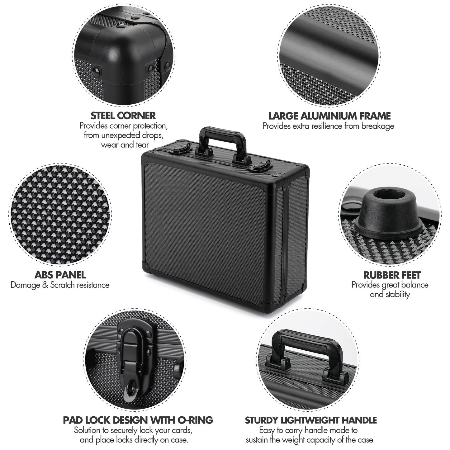 FunGuys Toploader Storage Box – Holds 600+ Cards, 9 Foam Dividers, One-Touch Holders