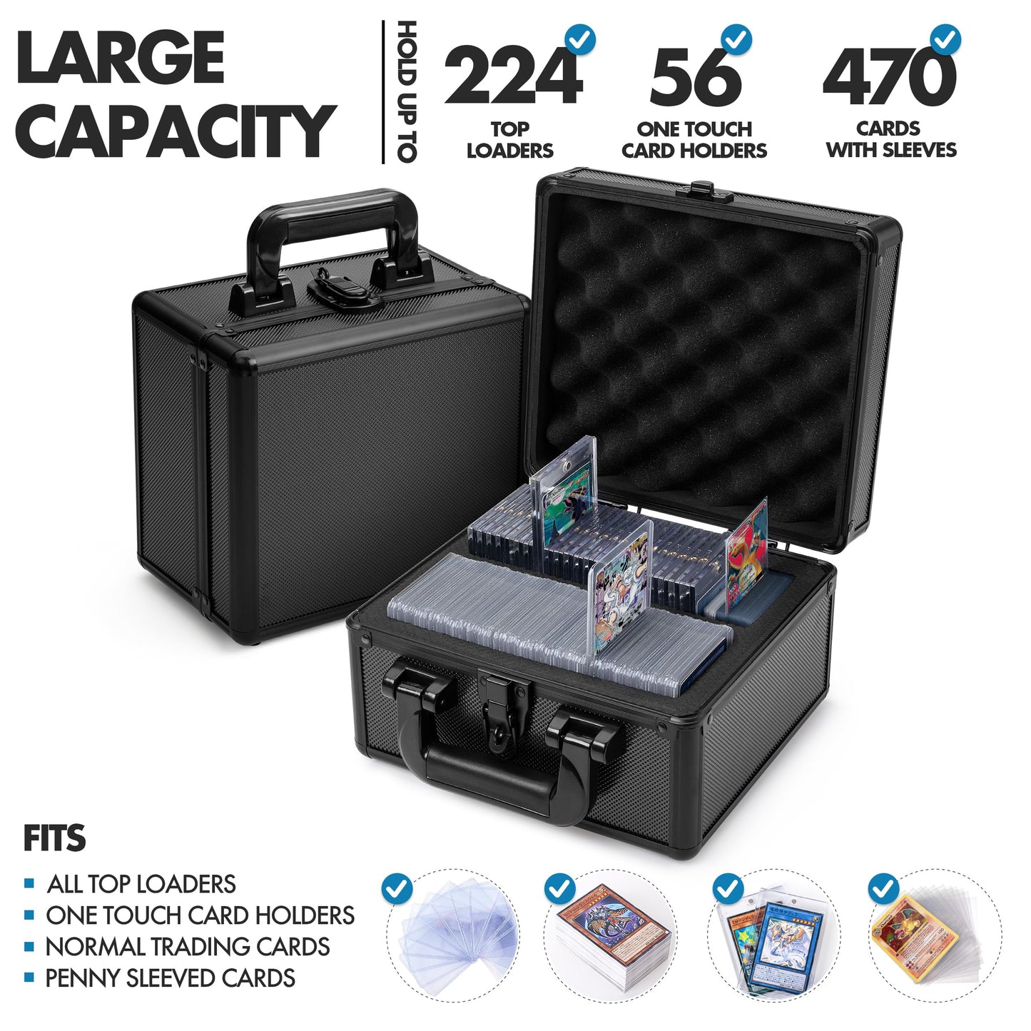 FunGuys TopLoader Storage Box – 400+ Cards, One Touch Card Holder