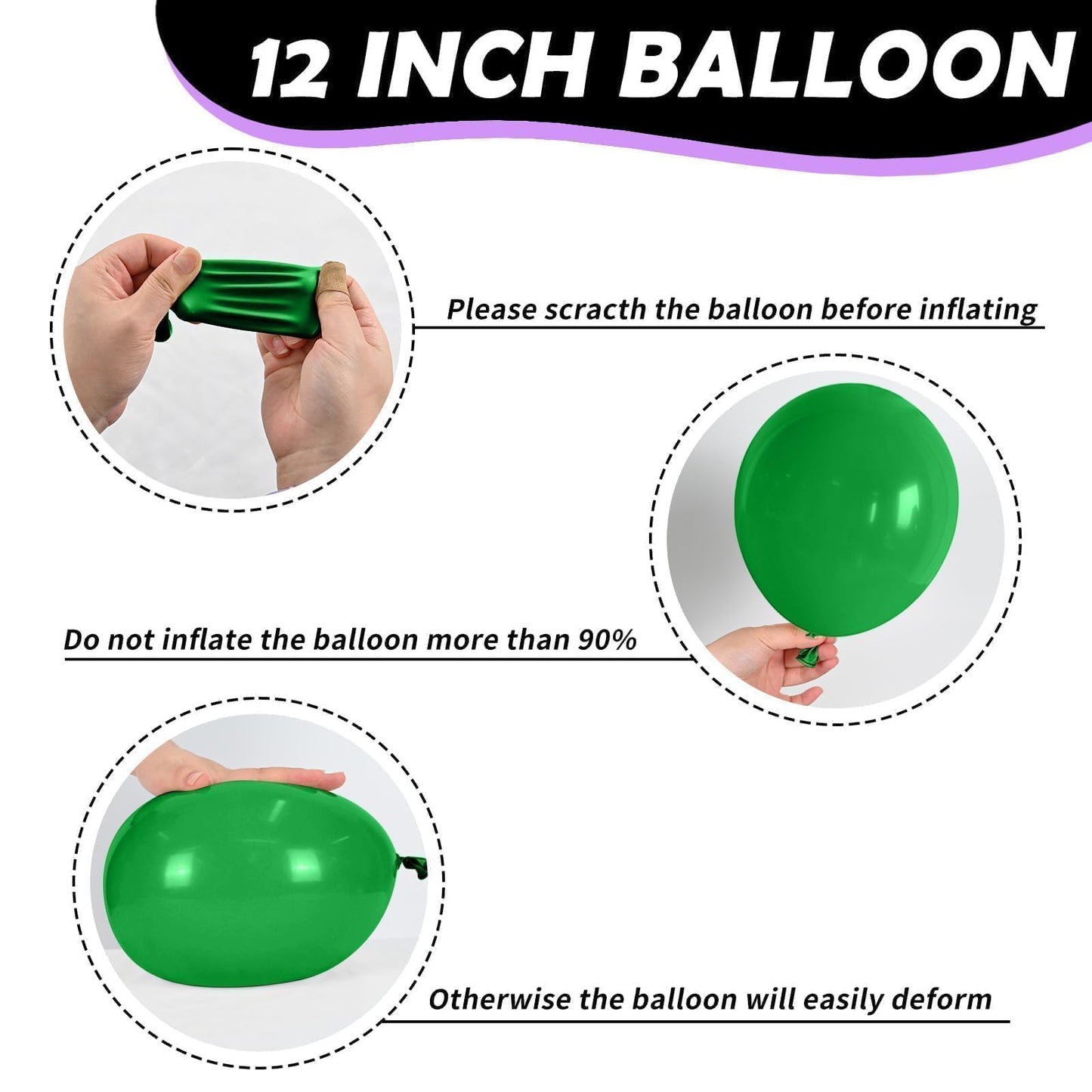 FunHot Monster Truck Balloons Set - 12in Purple, Green & Black for Boys Parties
