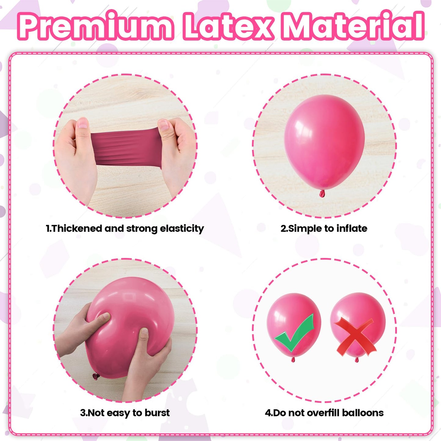 FunHot Neon Balloons Kit – 80s/90s Disco Party Decor (Hot Pink, Blue, Green, Orange, Yellow)