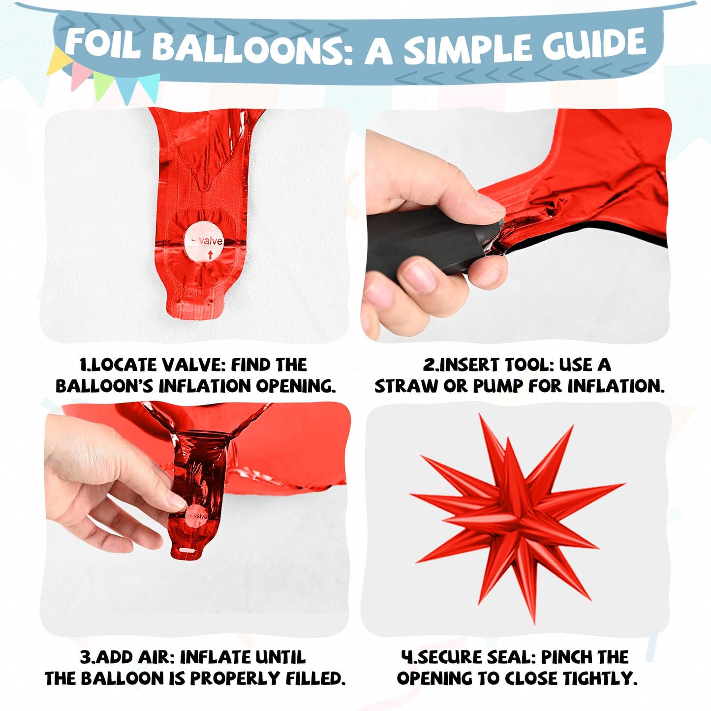 FunHot Red Blue Cow Balloons with Star Foil Balloons – Farm & Western Birthday Party Decor