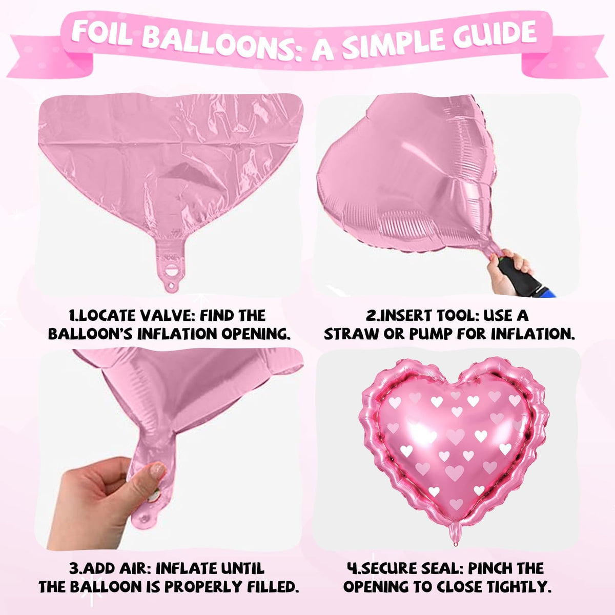 FunHot Hot Pink Heart Balloons Set – 11 Pink Hearts, Pearl Pink & Magenta Mix, 2 Foil Hearts