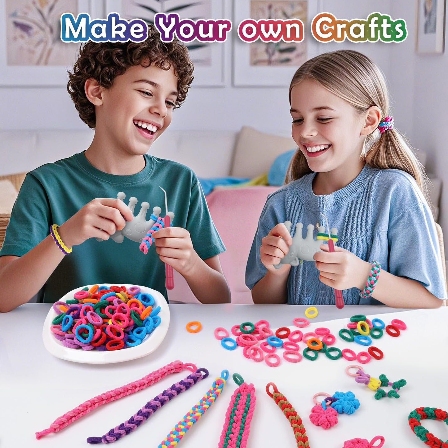 FUNiOi 1000-Piece Cat Weaving Loom Refill for Bracelet Kit – Kids DIY Crafts