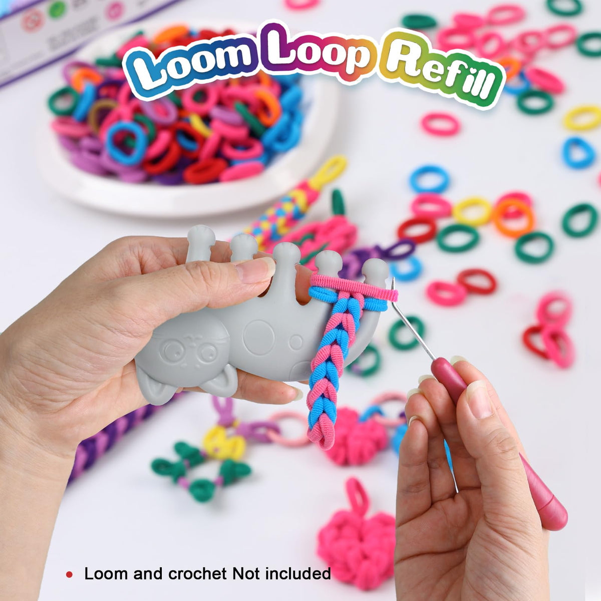 FUNiOi 1000-Piece Cat Weaving Loom Refill for Bracelet Kit – Kids DIY Crafts