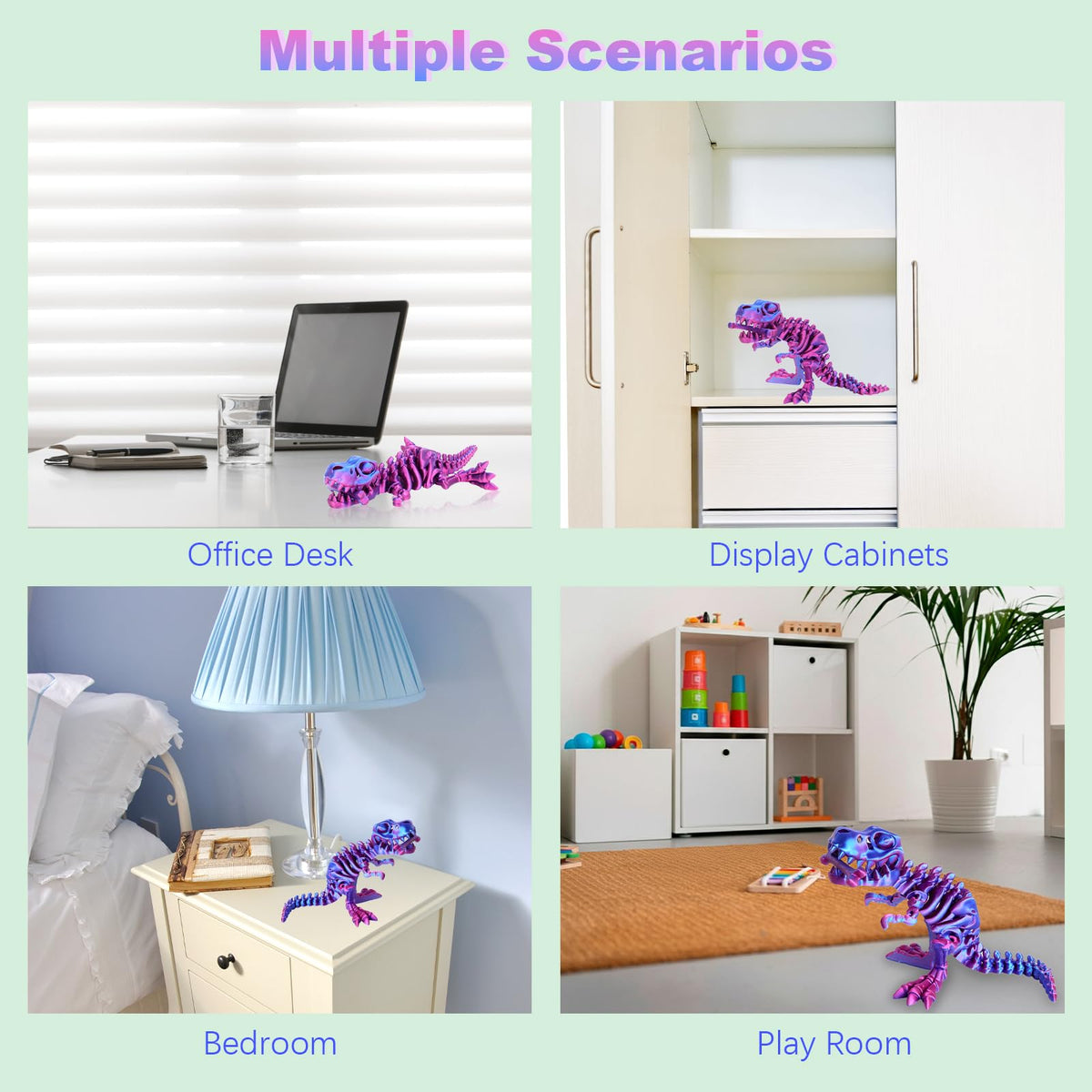 FunisFun 3D Dragon with Articulated Bones – Adult Fidget Toy (Blue-Purple)