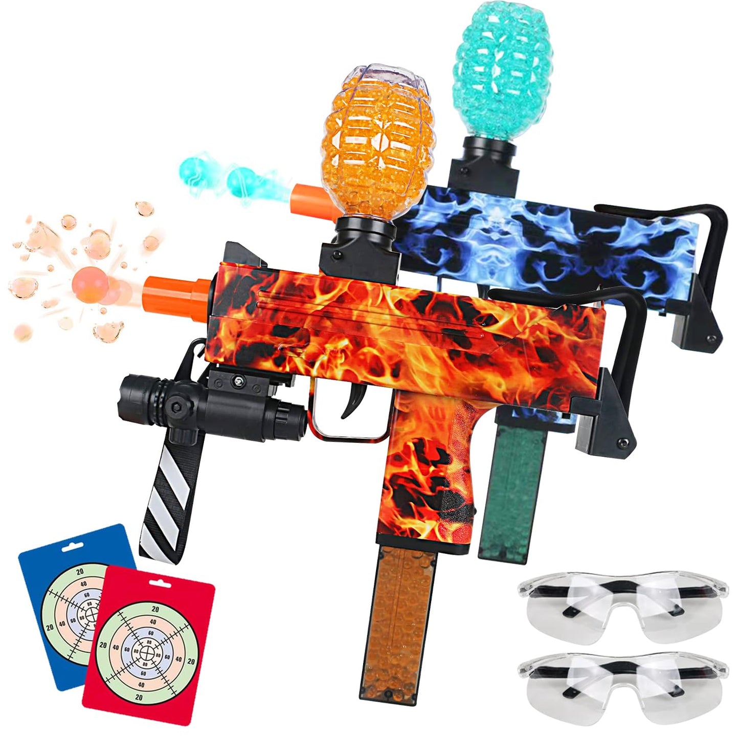 Funisty 2 Pack Gel Ball Blaster – 100 FPS Outdoor Automatic Toy, Backyard Shooting Game, Ideal Gift