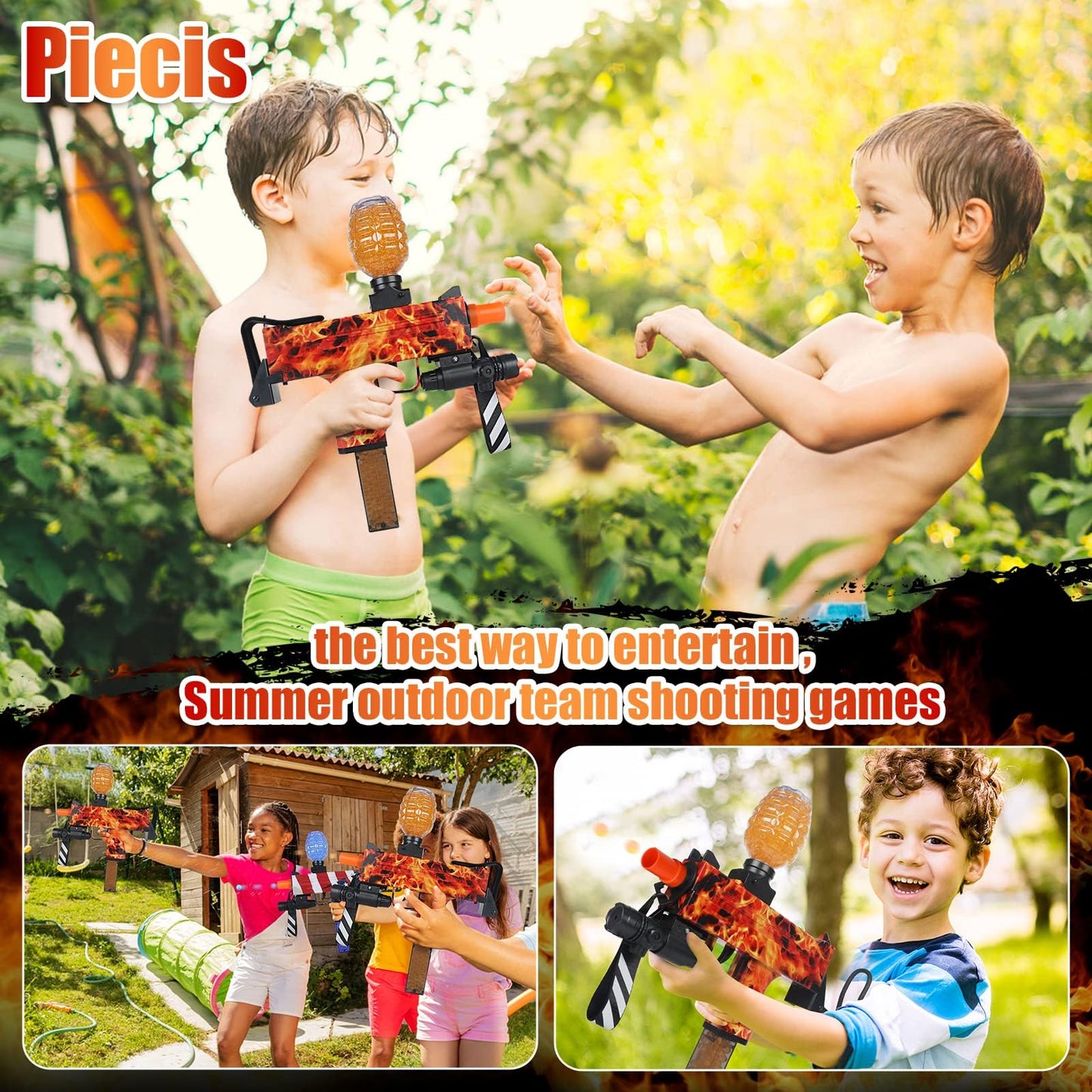 Funisty 2 Pack Gel Ball Blaster – 100 FPS Outdoor Automatic Toy, Backyard Shooting Game, Ideal Gift