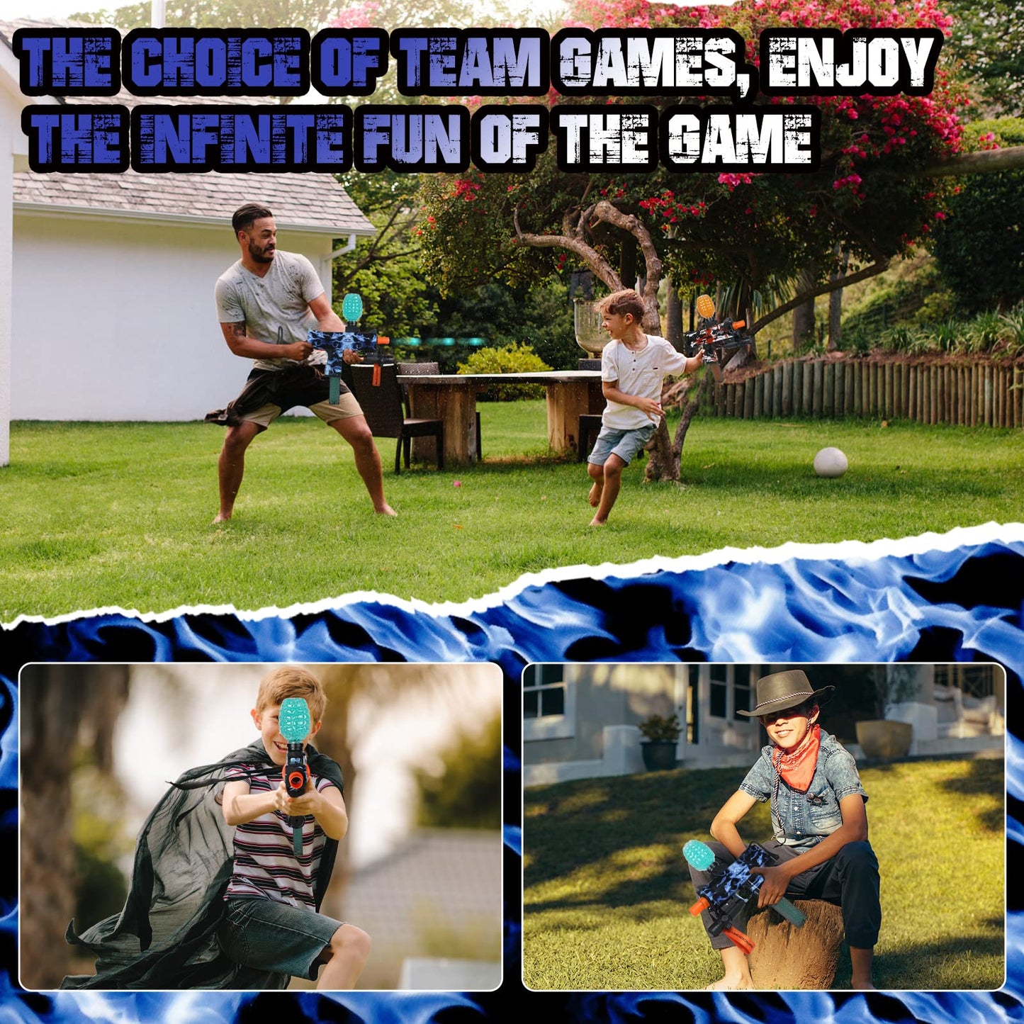 Funisty 2 Pack Gel Ball Blaster – 100 FPS Outdoor Automatic Toy, Backyard Shooting Game, Ideal Gift