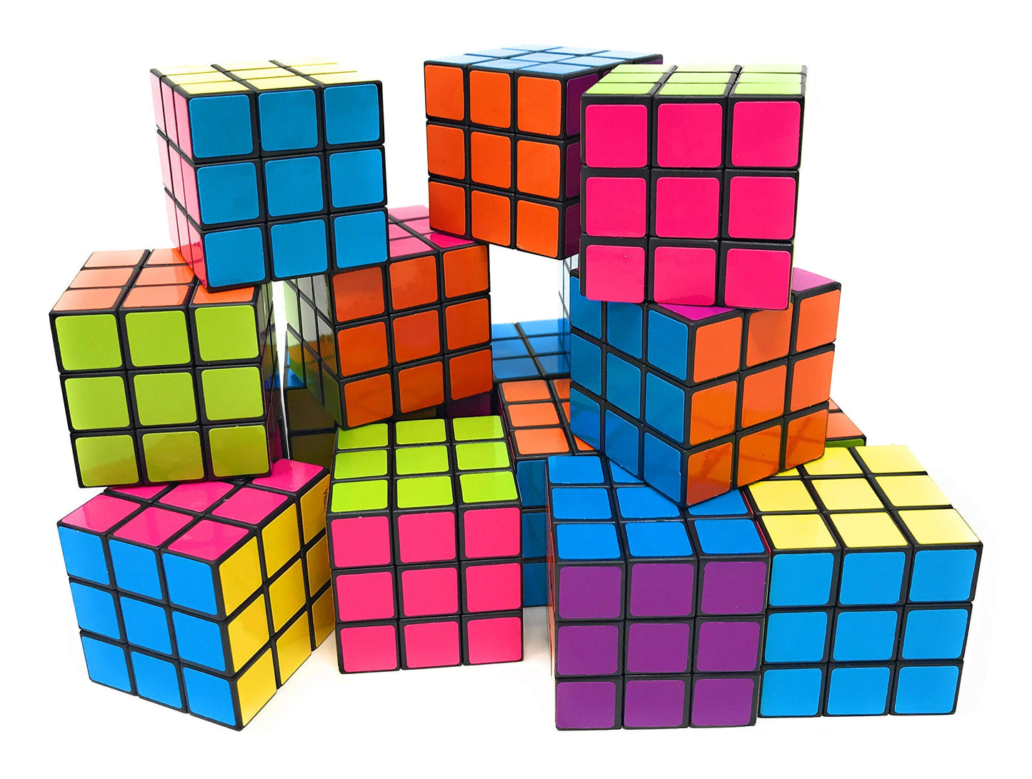 Funiverse Bulk 24 Pack 3x3 Speed Puzzle Cubes – Bright Colors for Classrooms, Parties & Gifts
