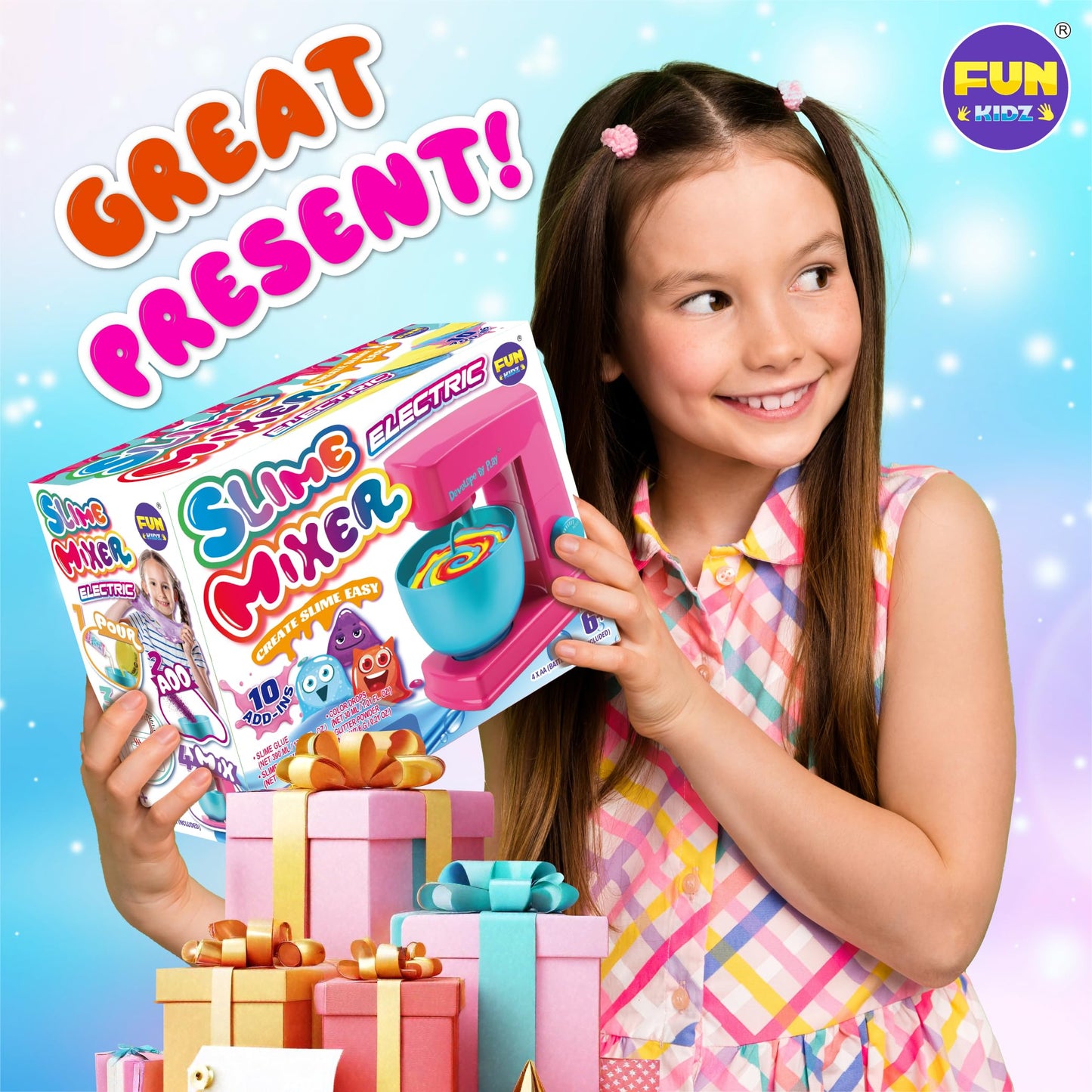 FUN KIDZ Electric Slime Mixer Kit – Twist Mixing for Kids 8–12