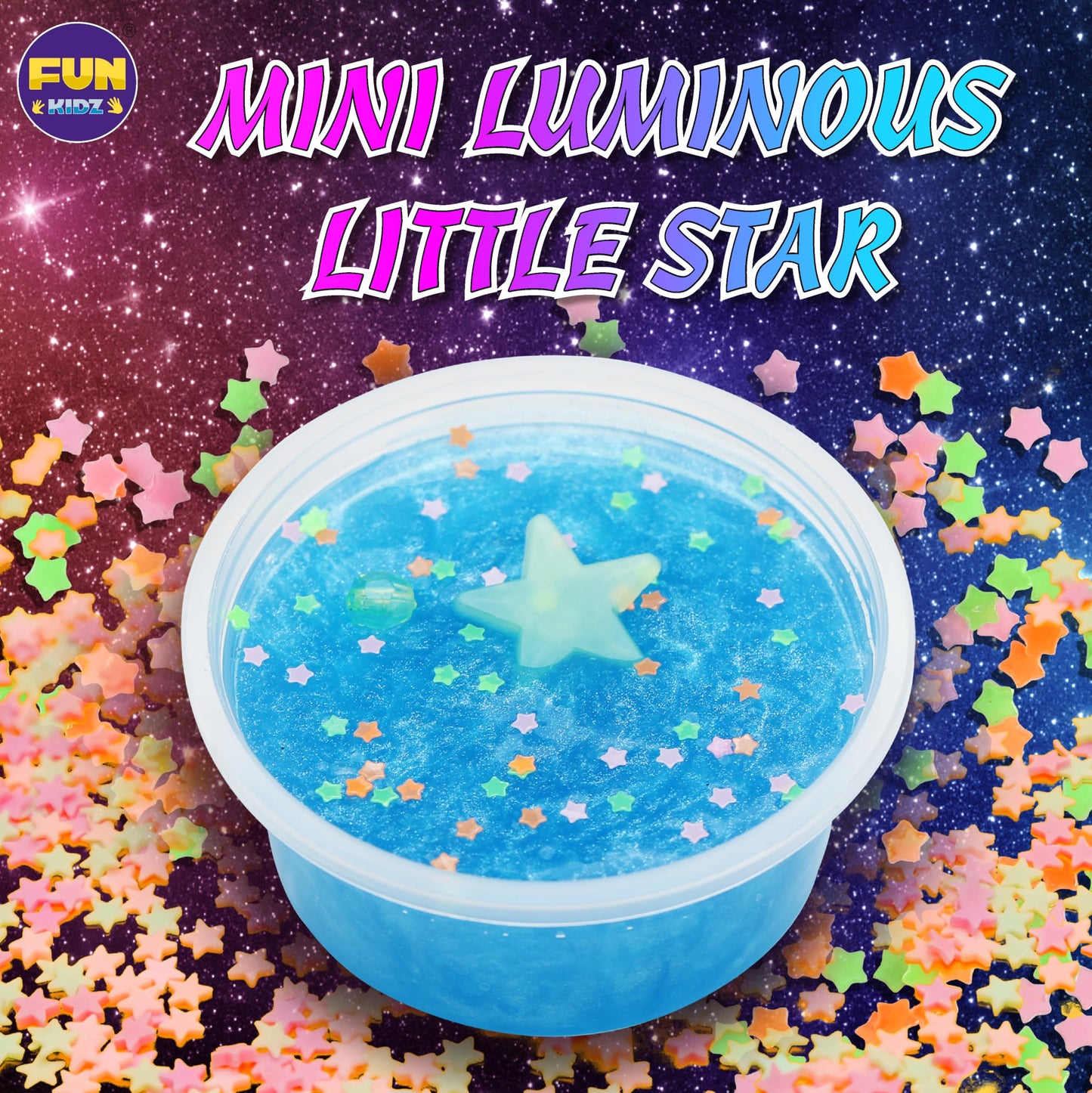 FUN KIDZ Galaxy Slime Kit — Ultimate Metallic Slime DIY for Kids 8-12 (Glow)