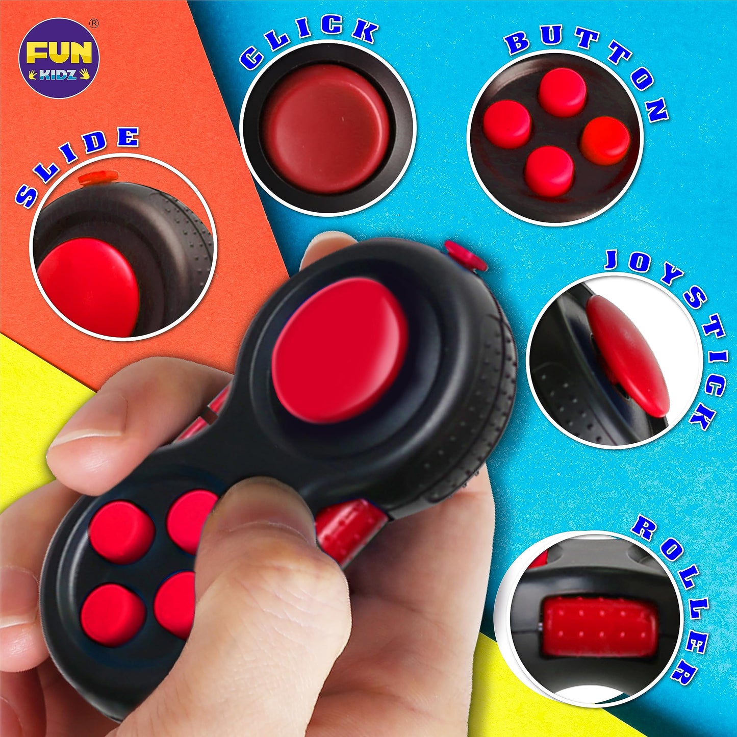 FUN KIDZ Fidget Box - 24-Piece Sensory Toys Pack for Kids | Portable Case, Party Favors, Travel