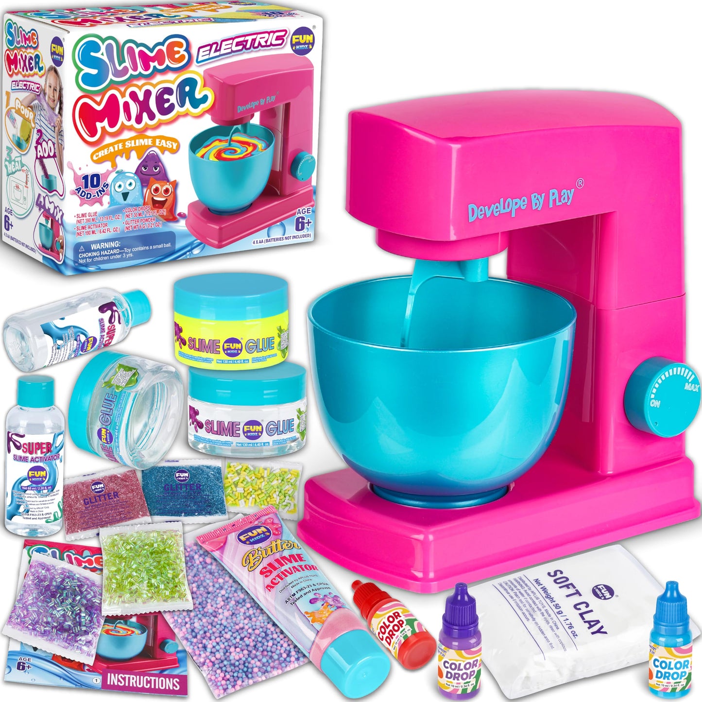 FUN KIDZ Electric Slime Mixer Kit – Twist Mixing for Kids 8–12