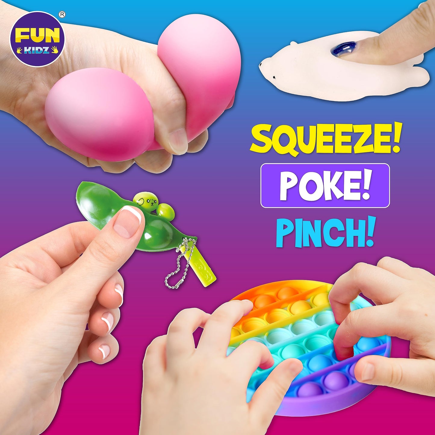 FUN KIDZ Fidget Pack Box – 23 Toys for Kids 4–12 | Sensory Fidgets & Party Favors