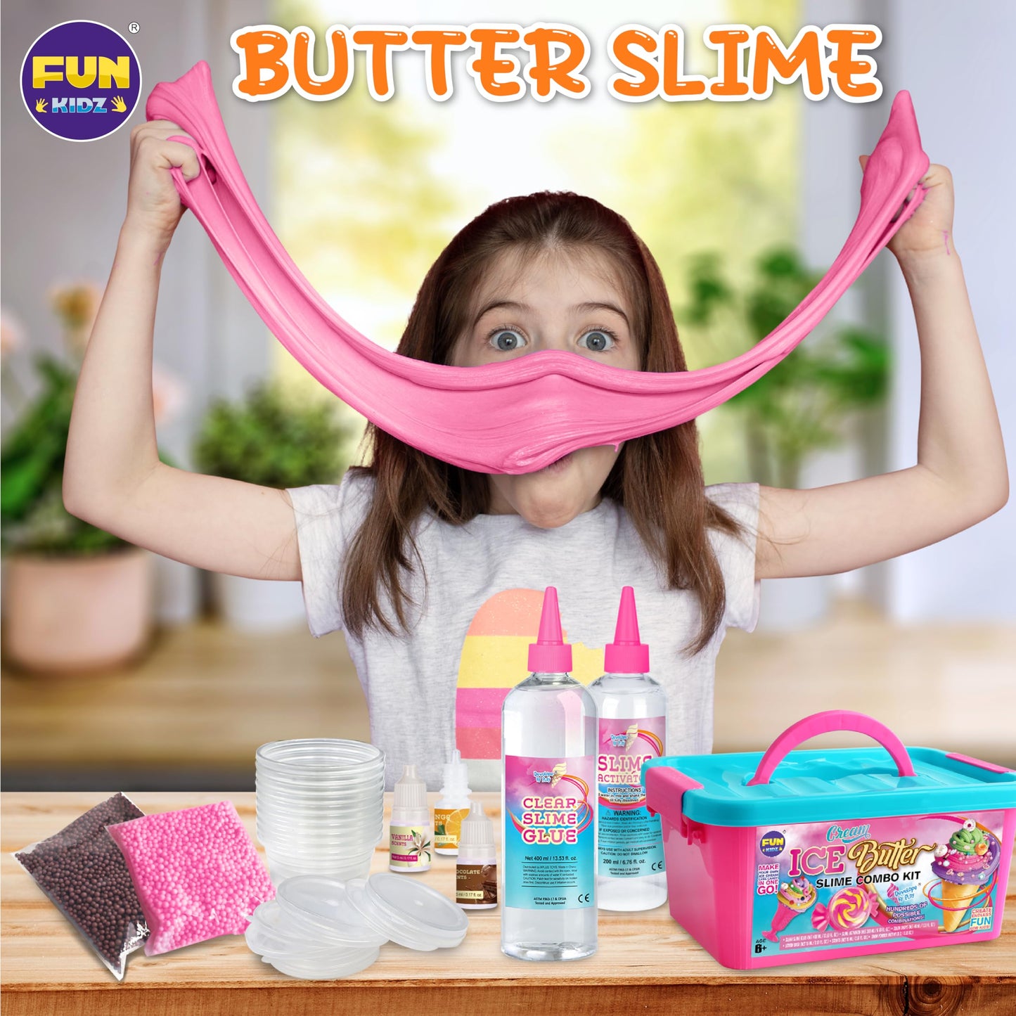 FunKidz Gift Butter Slime Kit – Ice Cream Slime for Girls 8-12, Creative Slime Toy & Party Favor