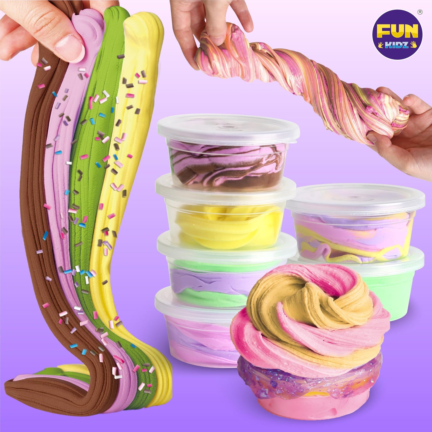 FunKidz Gift Butter Slime Kit – Ice Cream Slime for Girls 8-12, Creative Slime Toy & Party Favor