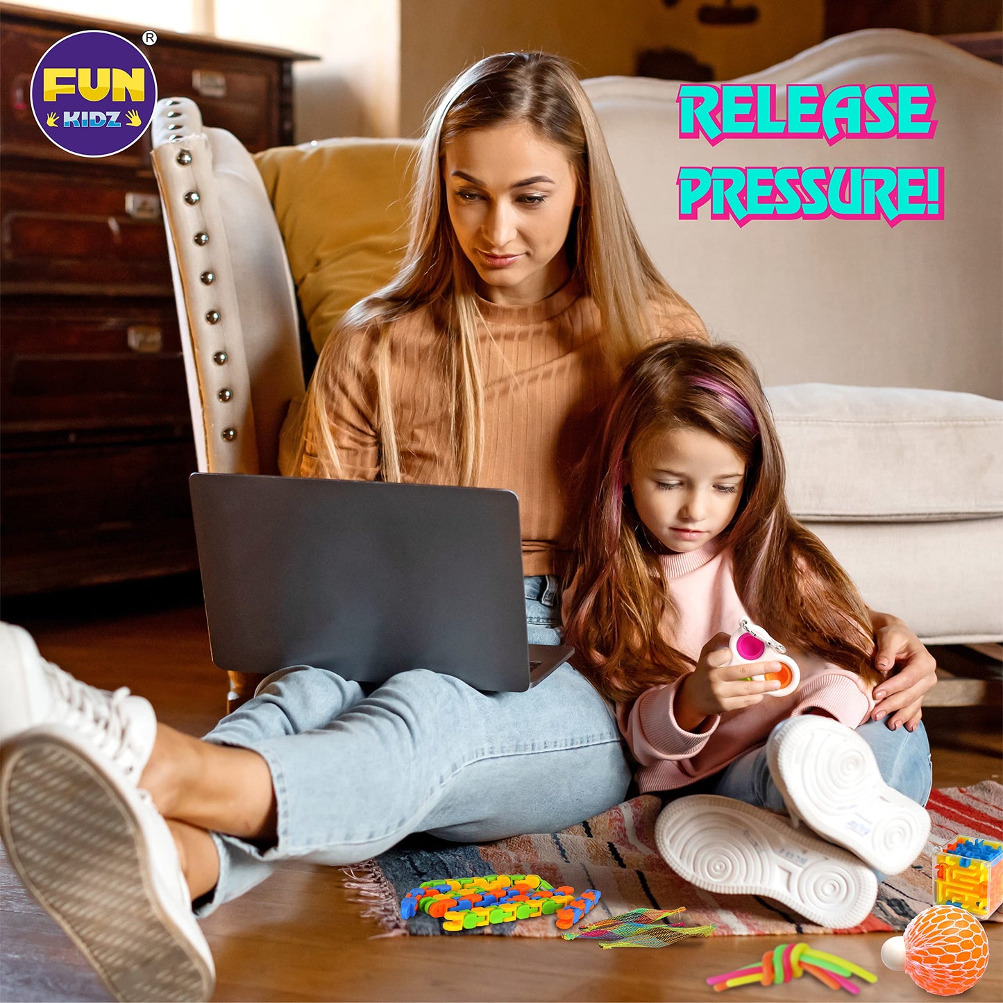 FunKidz Gift Fidget Box – Sensory Toys for Kids 3-12, Portable Storage Box