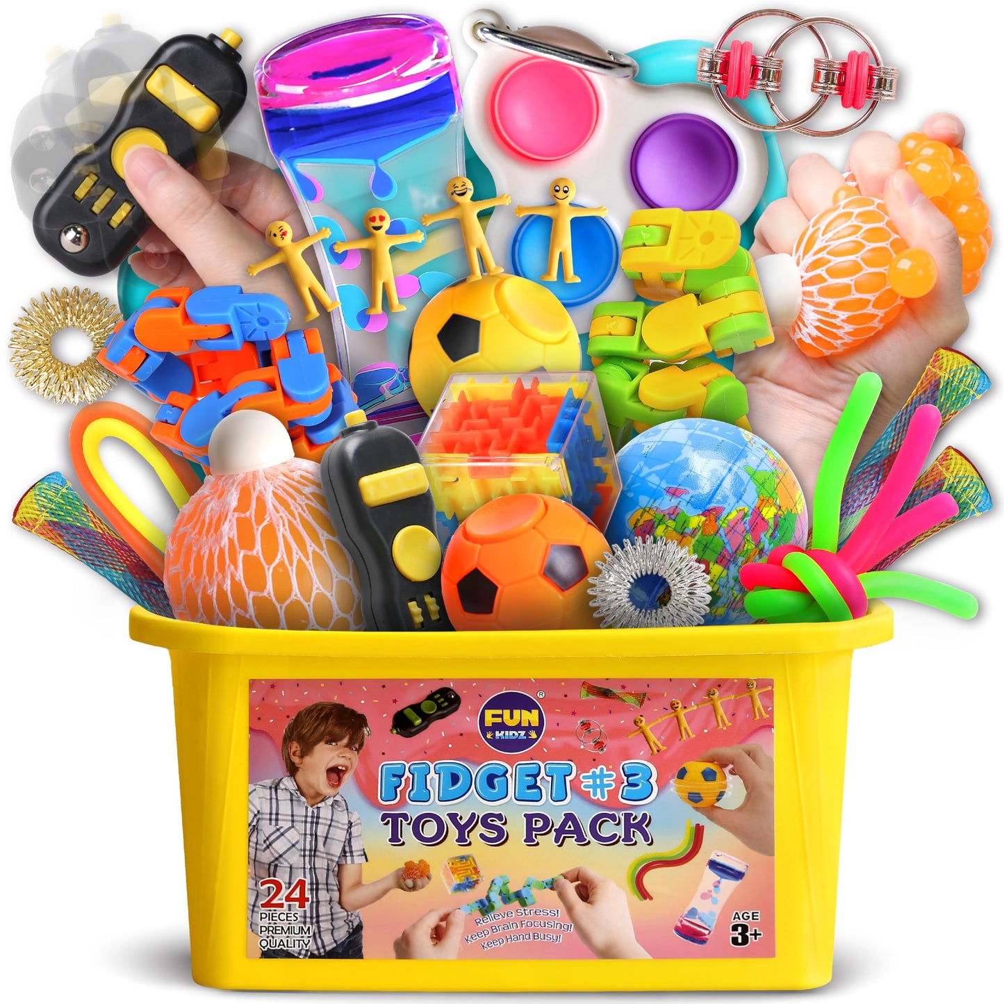 FunKidz Gift Fidget Box – Sensory Toys for Kids 3-12, Portable Storage Box