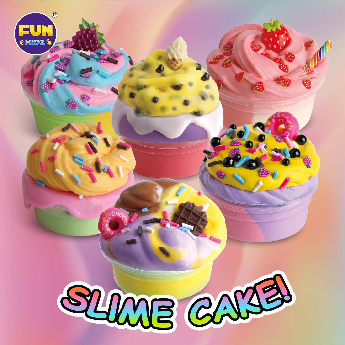 FunKidz Milky Butter Slime Bucket – 64 oz Premade Scented Slime Kit with 29 Add-Ins