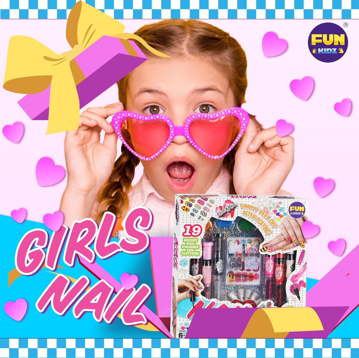FUN KIDZ Nail Polish Pens Kit – 3-in-1 Nail Art Studio for Girls 7-12