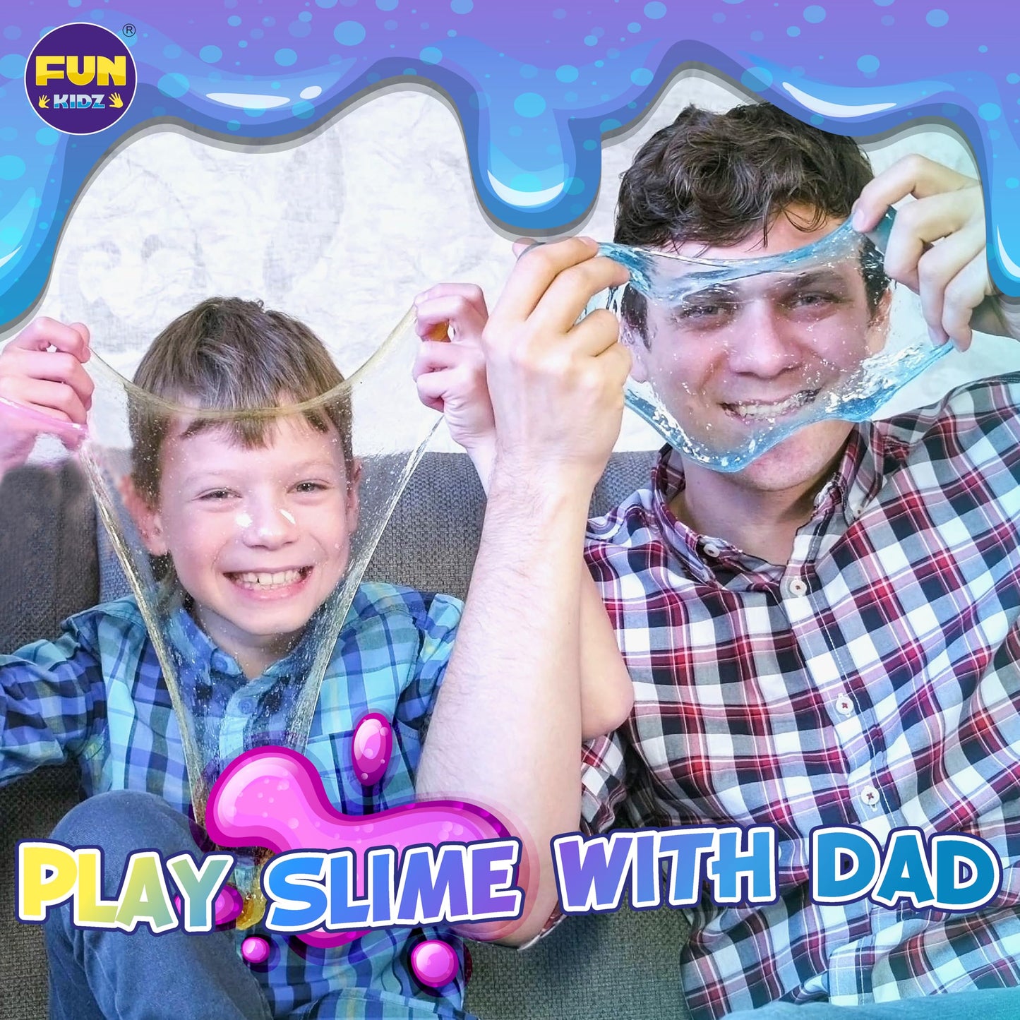 FunKidz 4 Pack Clear Slime – 1040 ml Glassy Premade Slime Kit for Kids 6-12